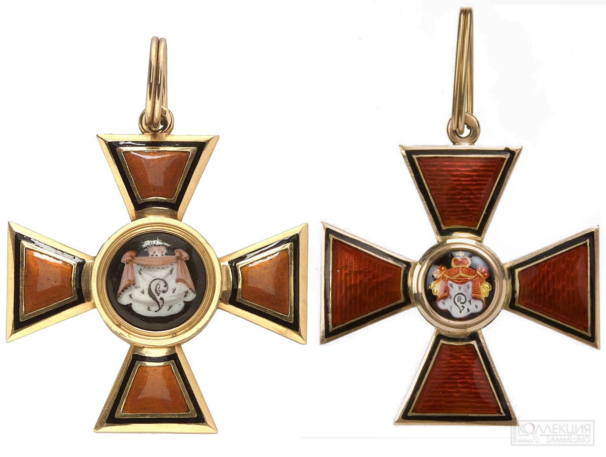 Кресты ордена Святого Владимира III степени раннего и позднего образца