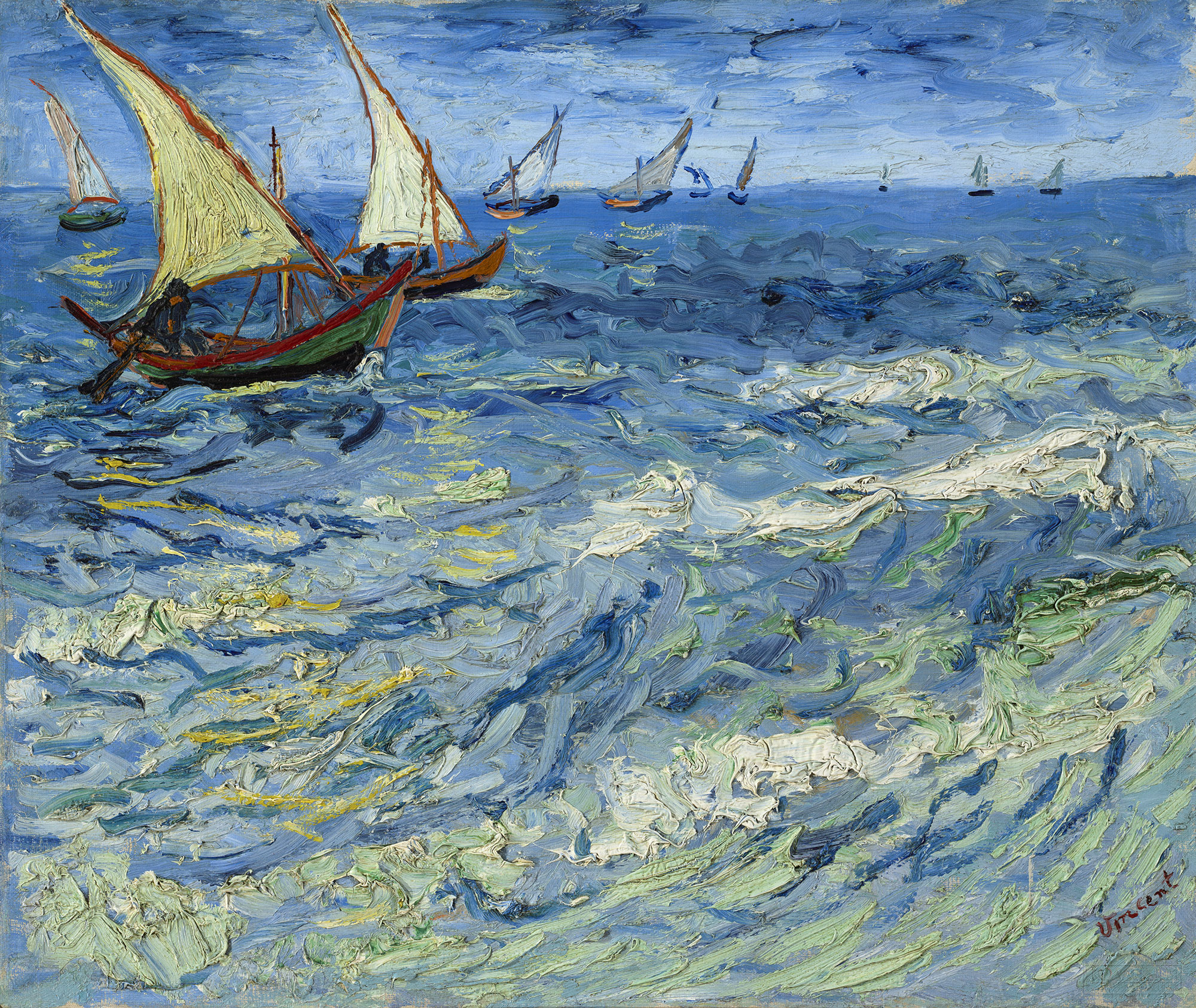 Винсент ван Гог Море в Сент-Мари 1888