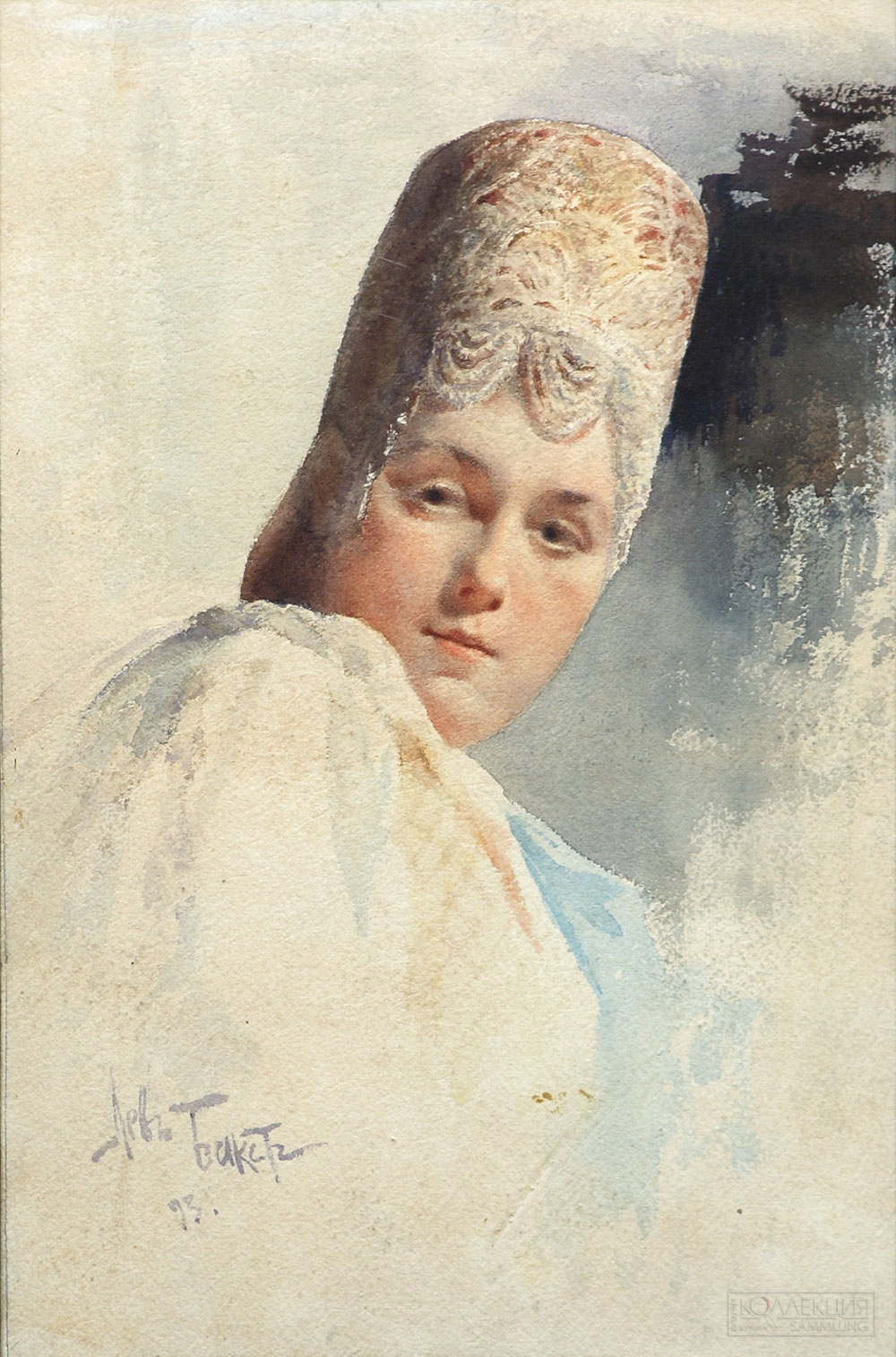 Бакст (Розенберг) Л.С. Портрет женщины в кокошнике
