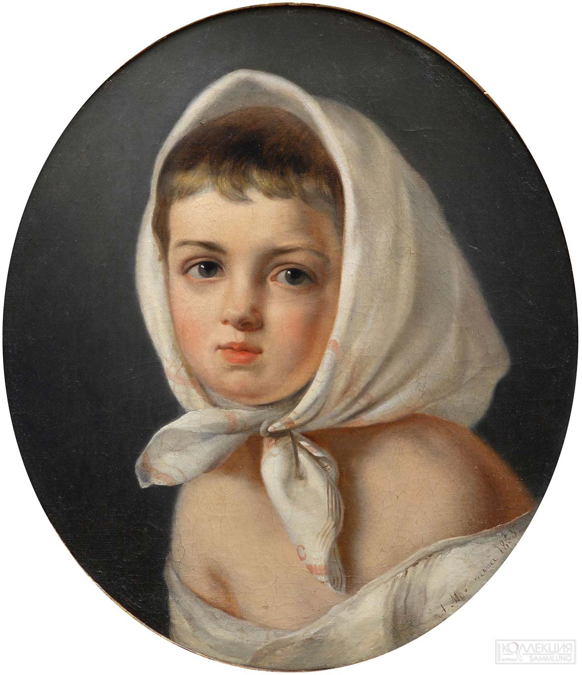 Мокрицкий А.Н. Картина Портрет девочки в белом платочке
