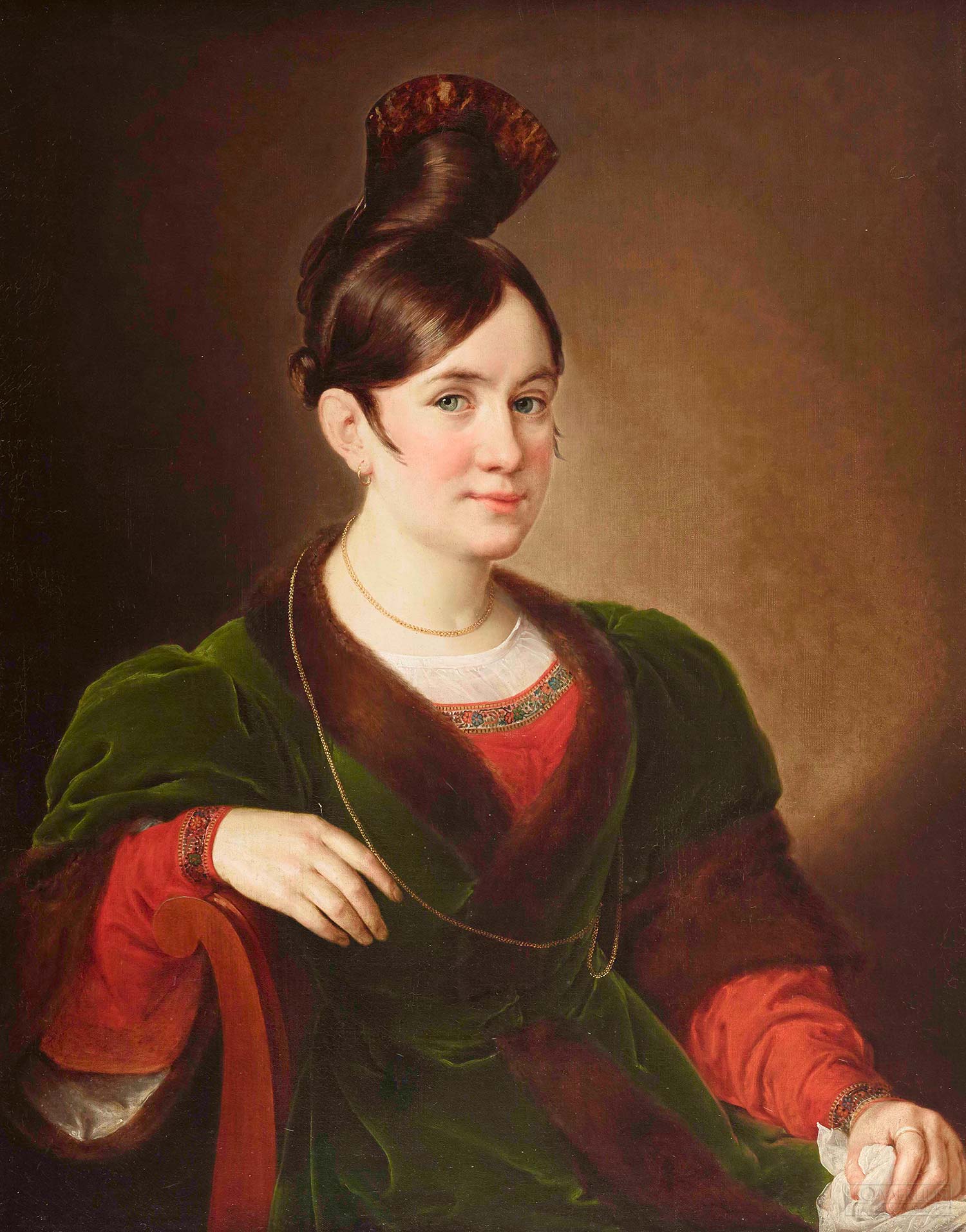 Тропинин В.А. (1780-1857). Портрет Киселевой Александры Ивановны. Начало 1830-х