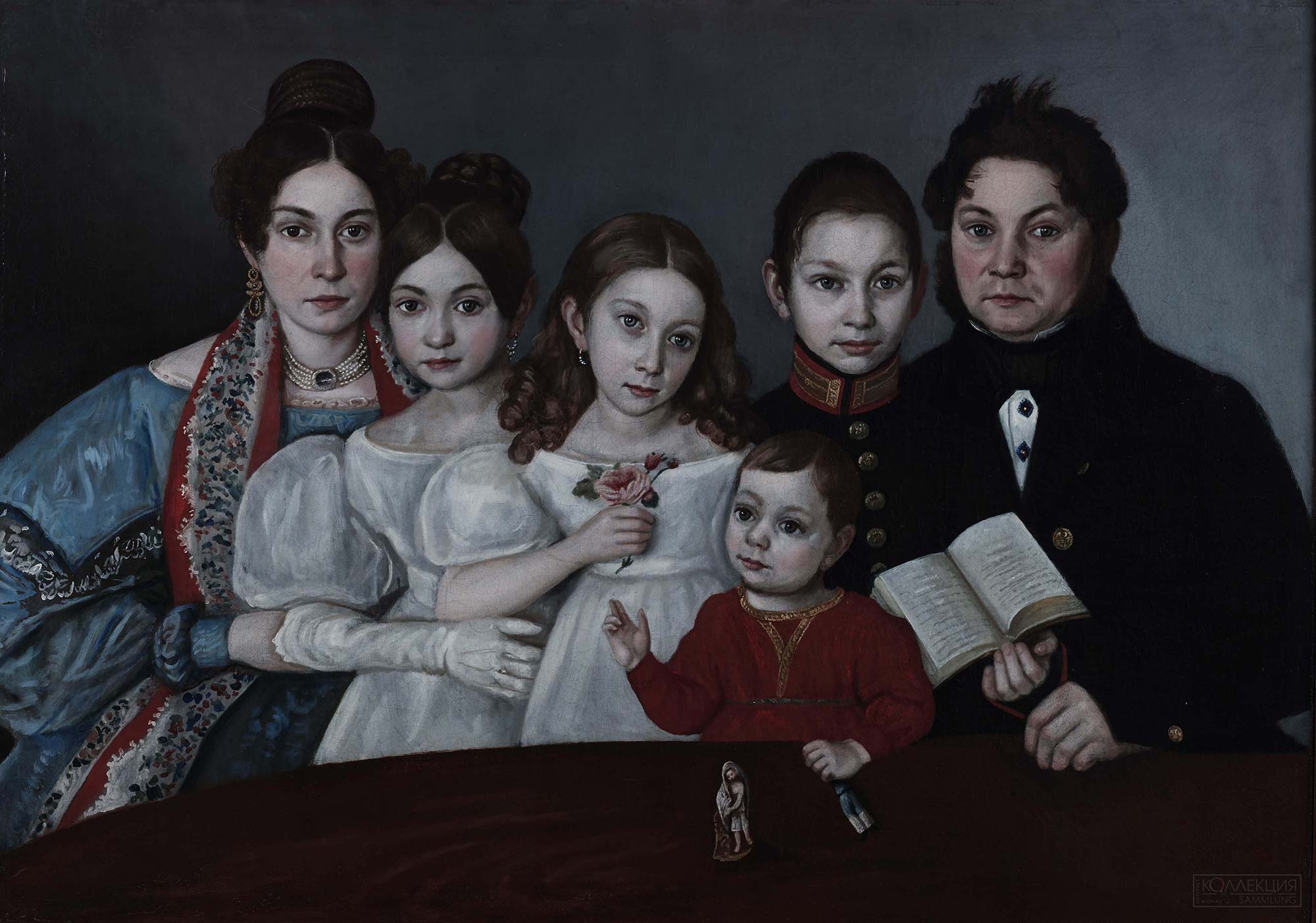 Неизвестный русский художник 1830-х гг. Групповой портрет семьи Затолокиных в интерьере