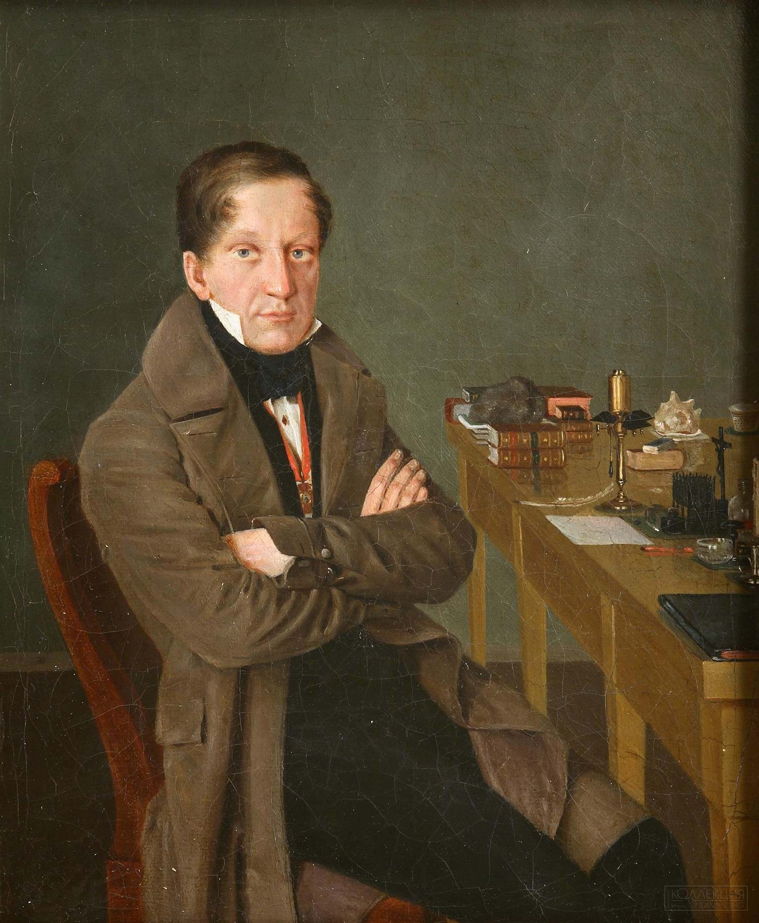 Неизвестный художник первой половины XIX века Картина Портрет естествоиспытателя