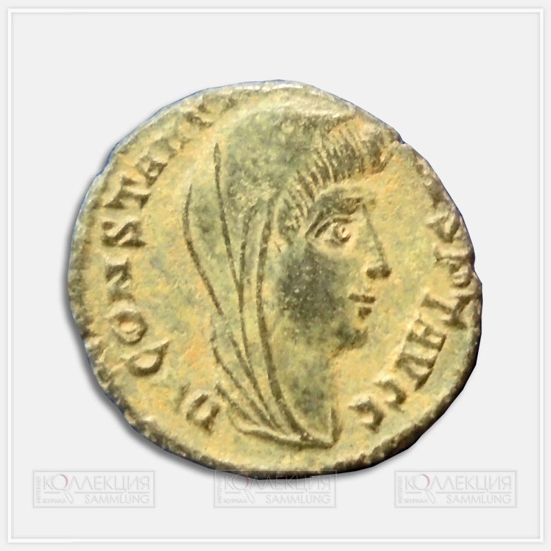 Император Константин I (306–337). Посмертная медная монета