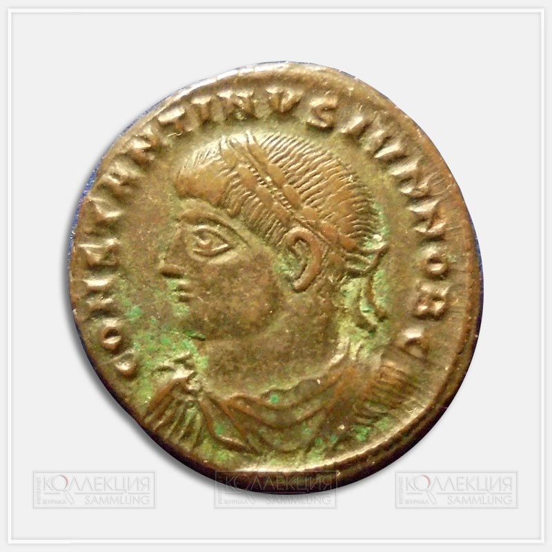 Император Константин II (337–340) как цезарь – младший император. Мелкая бронза