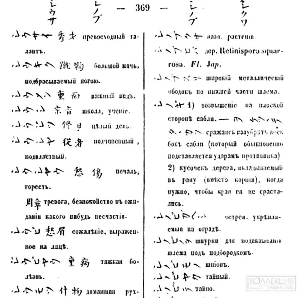 Страница из словаря Гошкевича-Татибана с объяснением феномена ниндзя