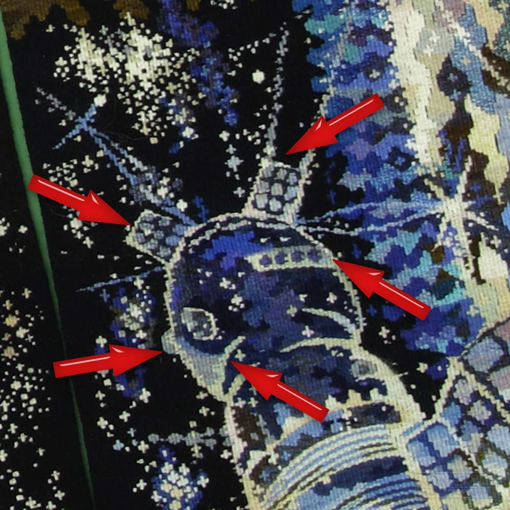 Изображение бытового отсека КК «Союз-19» на увеличенном фрагменте левого полотна триптиха