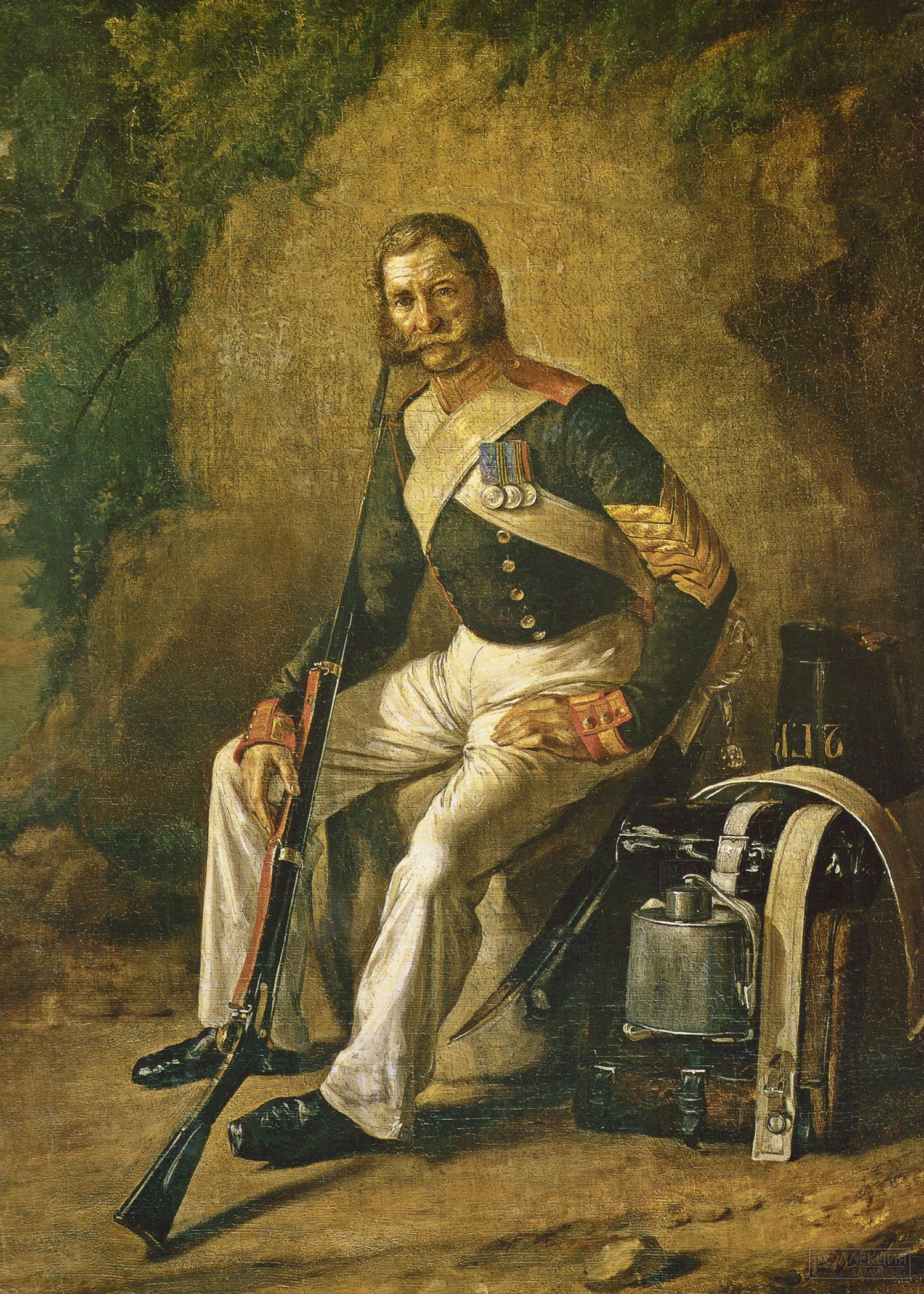 Заболотский.П.Е. Ветеран 1812 года (Андреев). 1836. Х.,м. 75 х 57. ГРМ