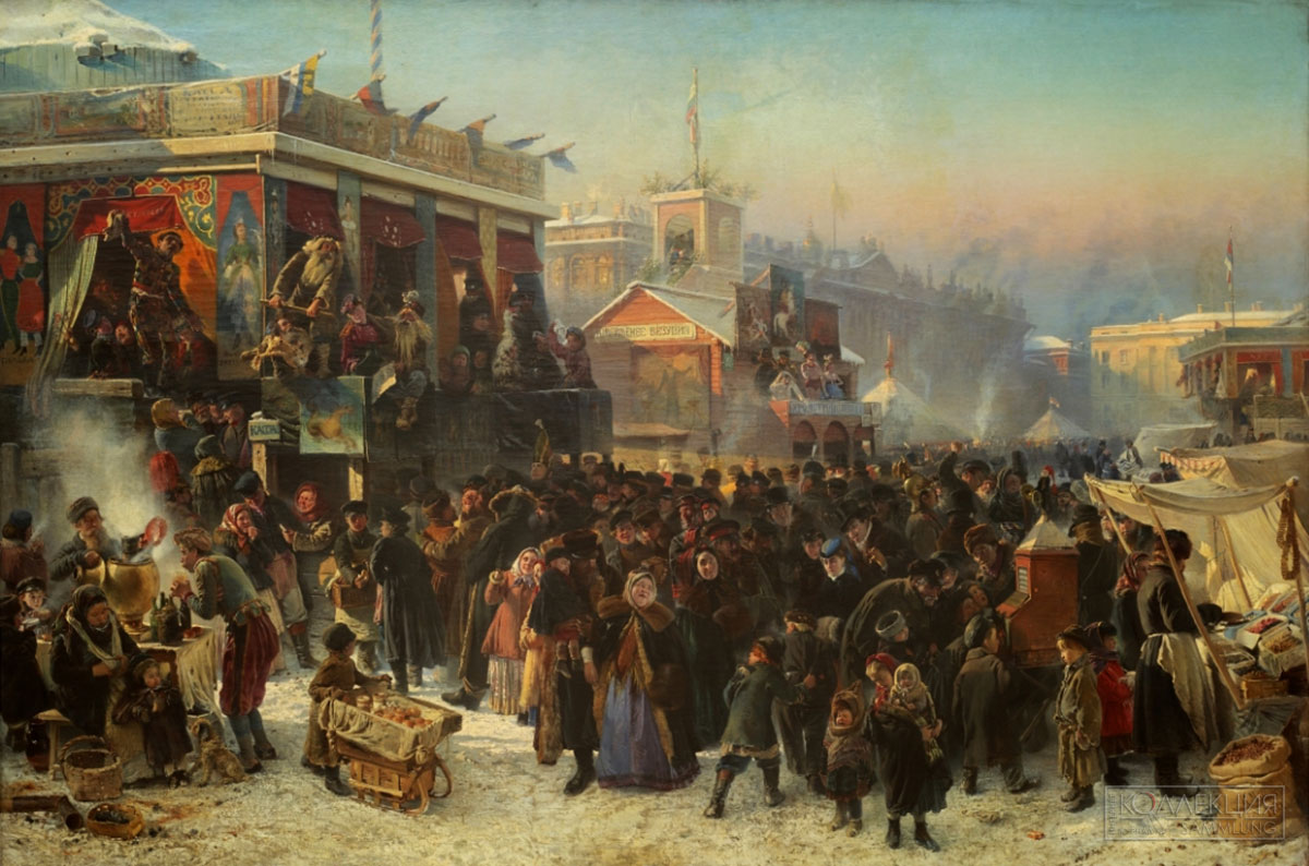 Начало реставрации картины Маковского «Народное гулянье во время масленицы...»