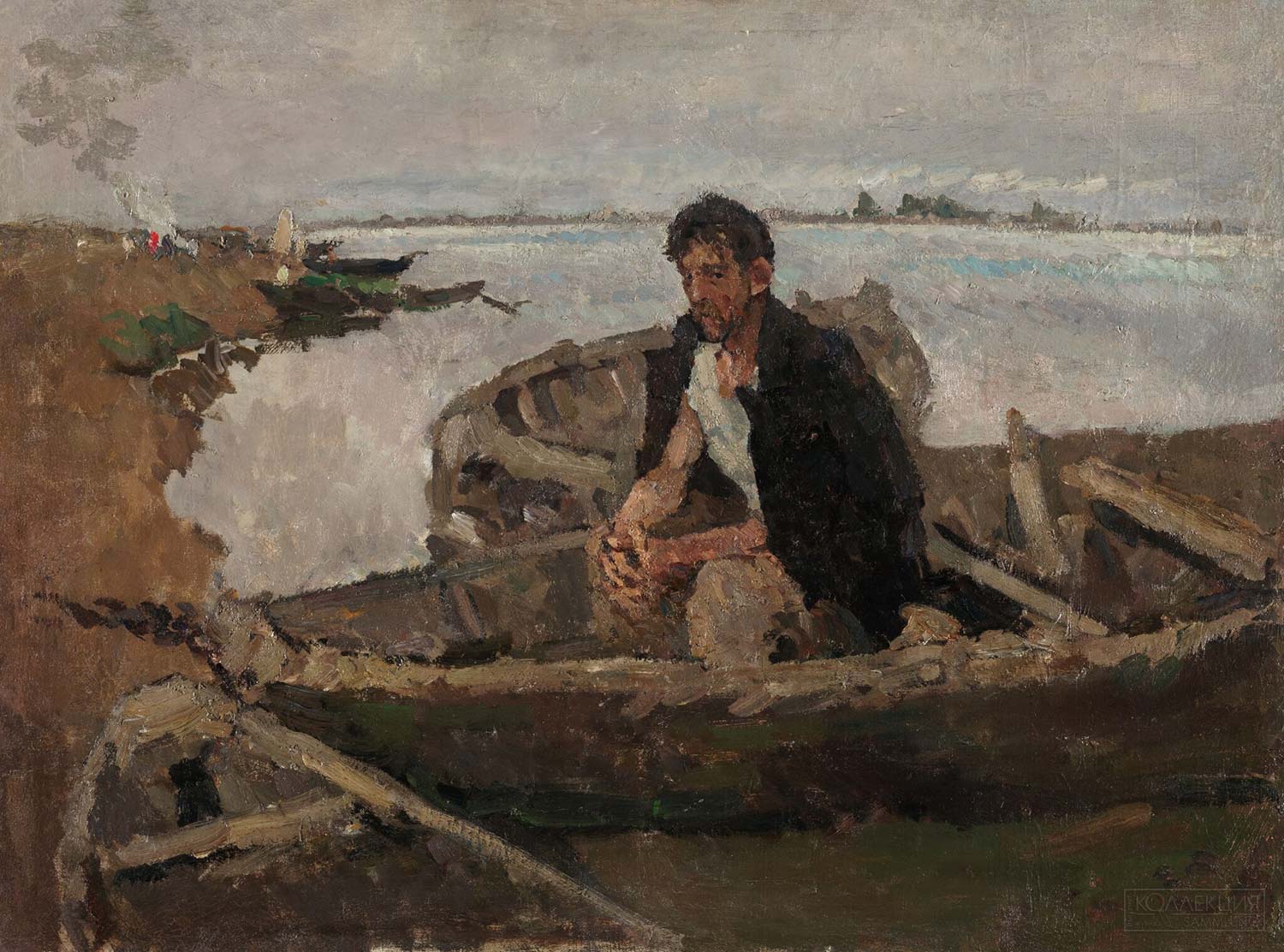 Ткачёв С.П. Одинокий рыбак. 1947. ГТГ