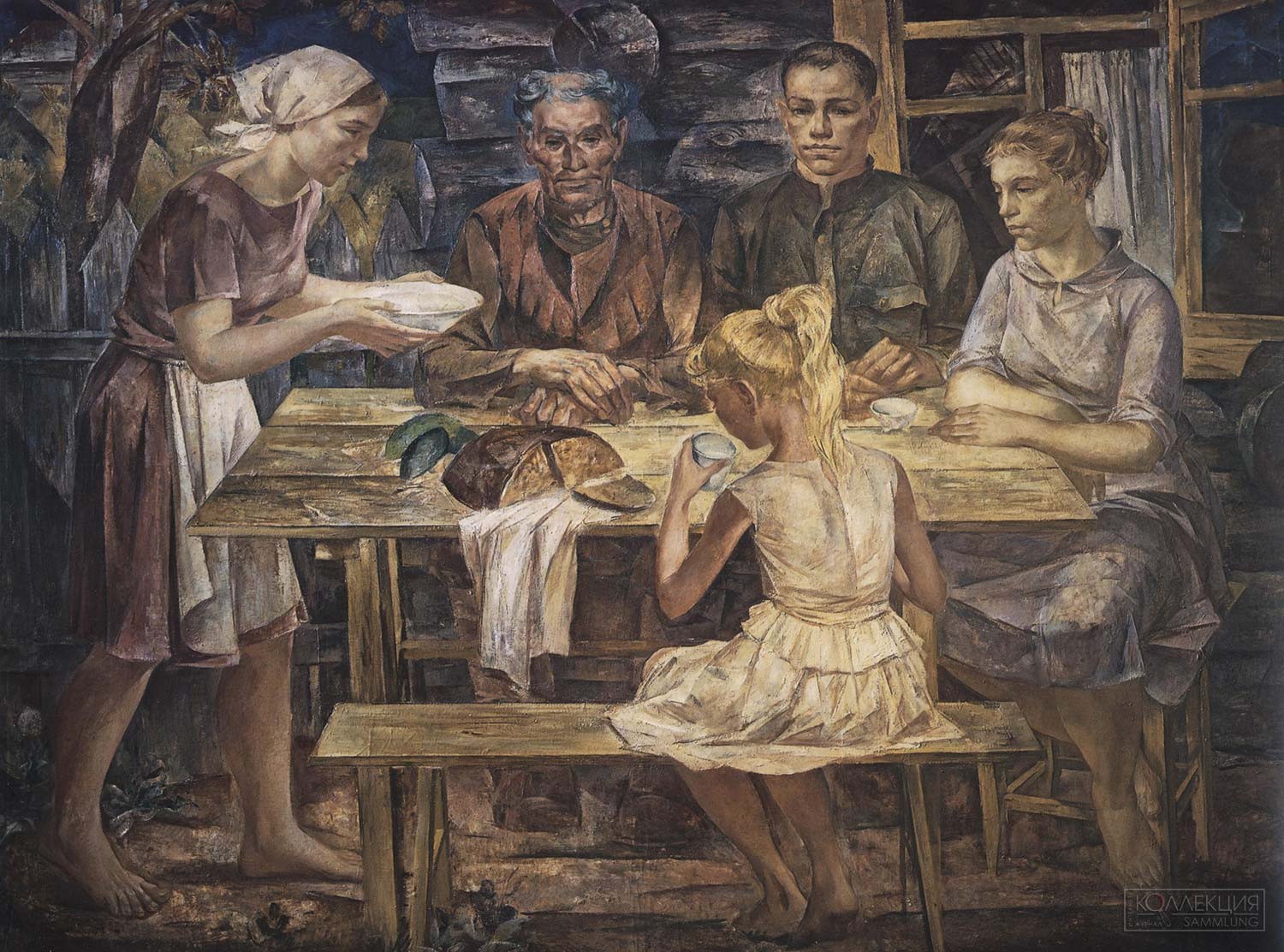 Борис Шаманов. Ужин в деревне. Семья. 1964-1969. ГРМ