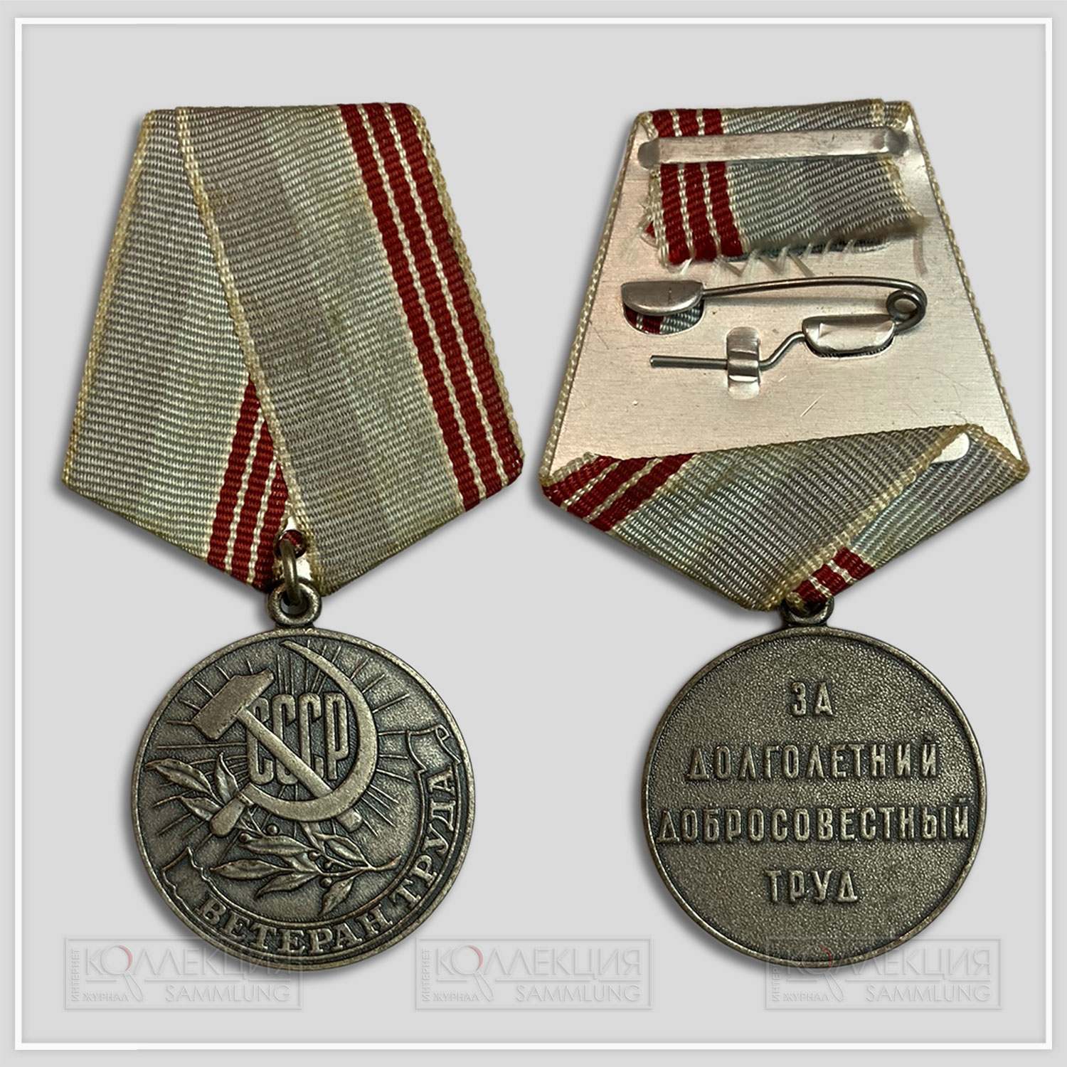 Медаль «Ветеран труда» за долголетний добросовестный труд от имени Президиума Верховного Совета СССР. 11.09.1985