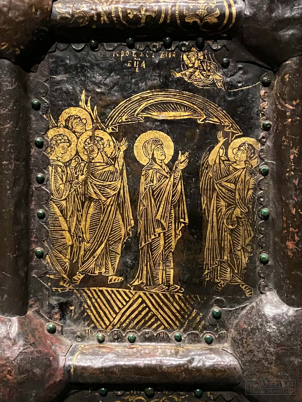 Печать с изображением Божьей Матери Покрывают архангелы (след Новгородских мастеров)