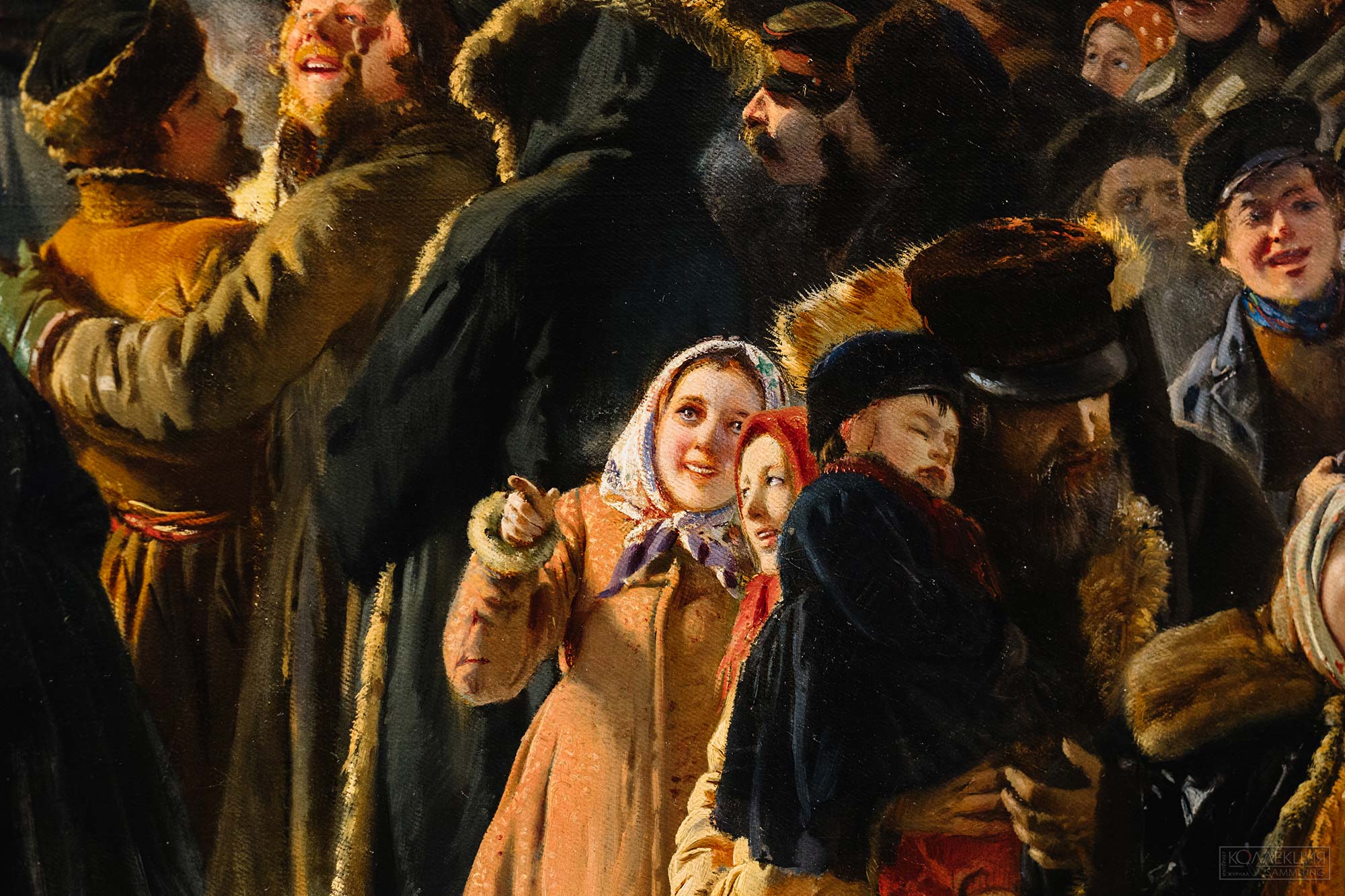 Закончена реставрации картины Маковского «Народное гулянье во время масленицы...»