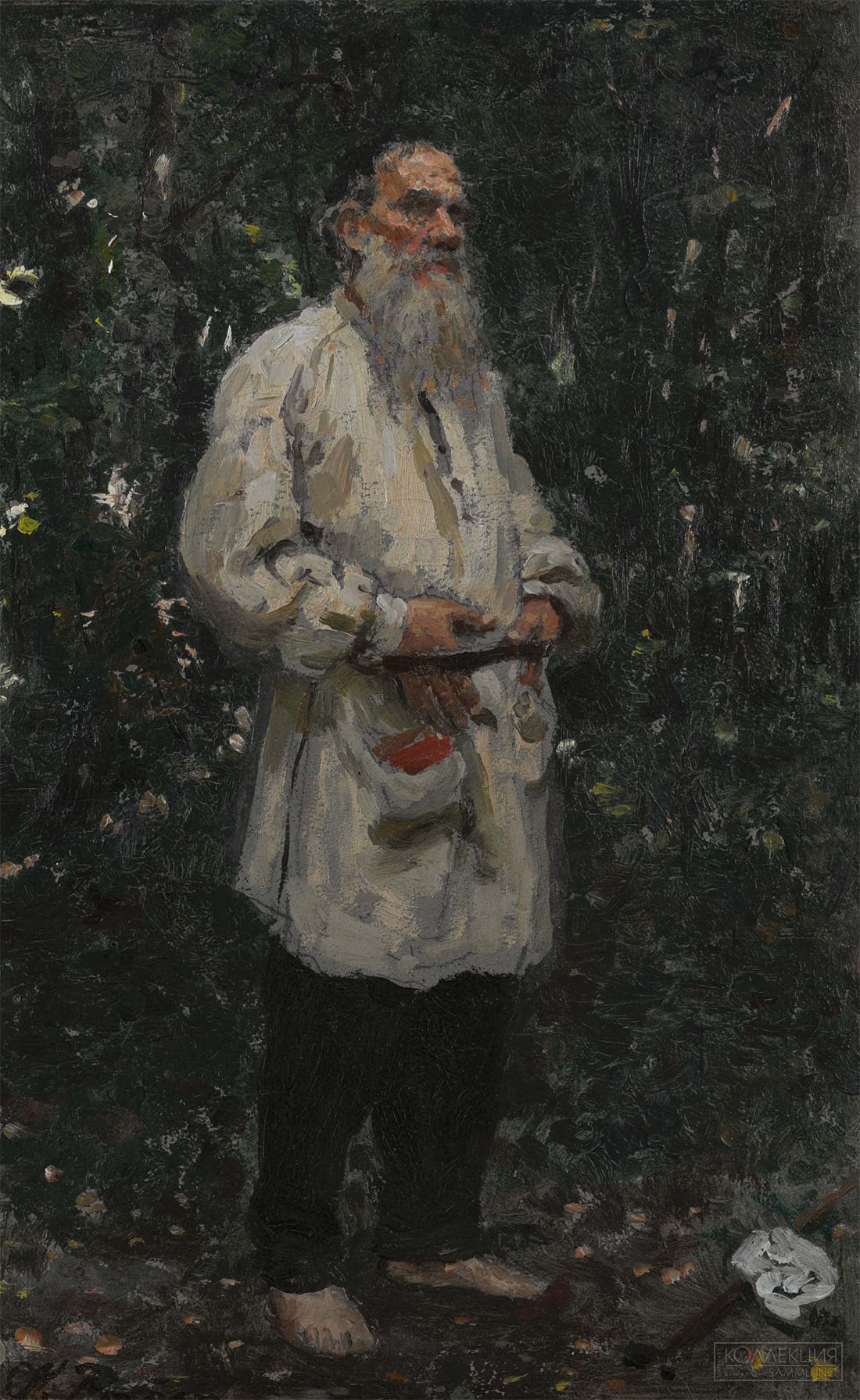 Репин И.Е. Писатель Лев Николаевич Толстой босой. 1891. ГТГ