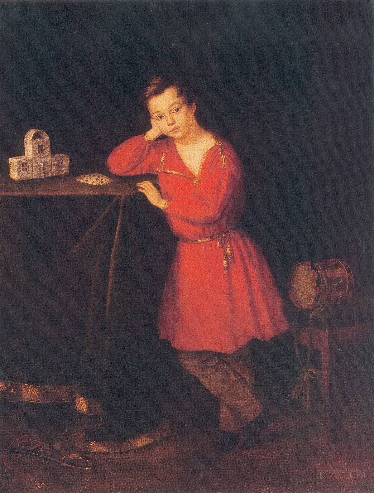 Неизвестный художник. перв. пол. XIX в. Портрет мальчика в красной рубашке.1830-е. ГРМ