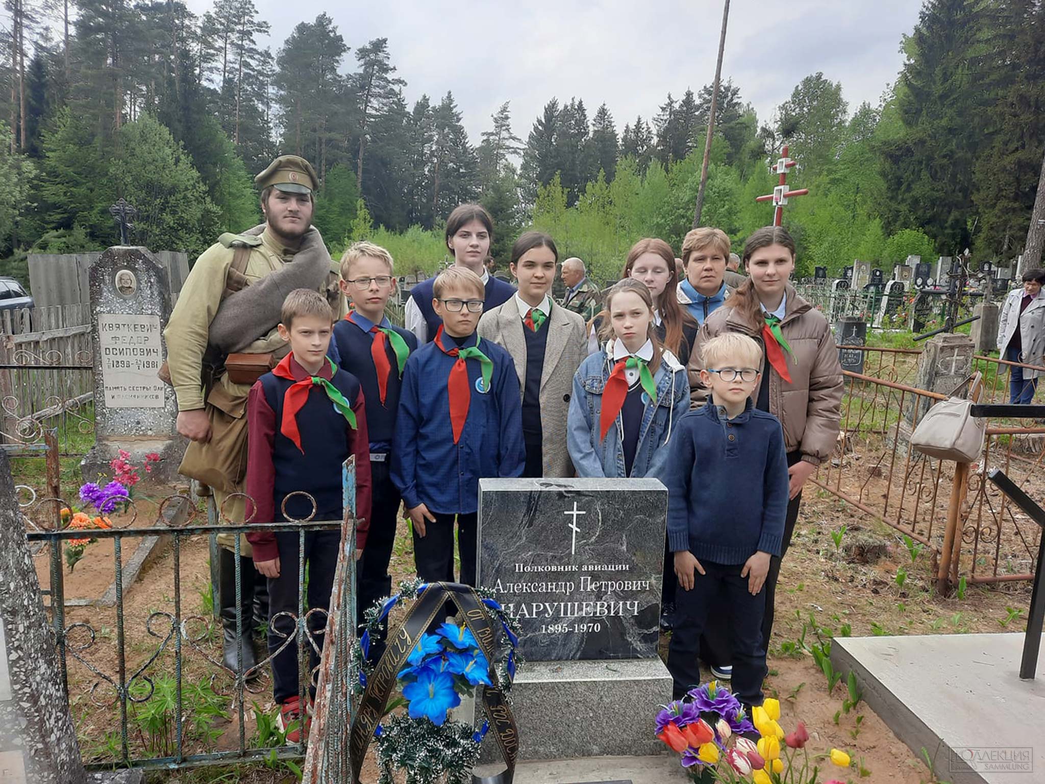 Открытие восстановленного памятника на могиле полковника авиации Нарушевича в д. Журихи. 16 мая 2023 г.