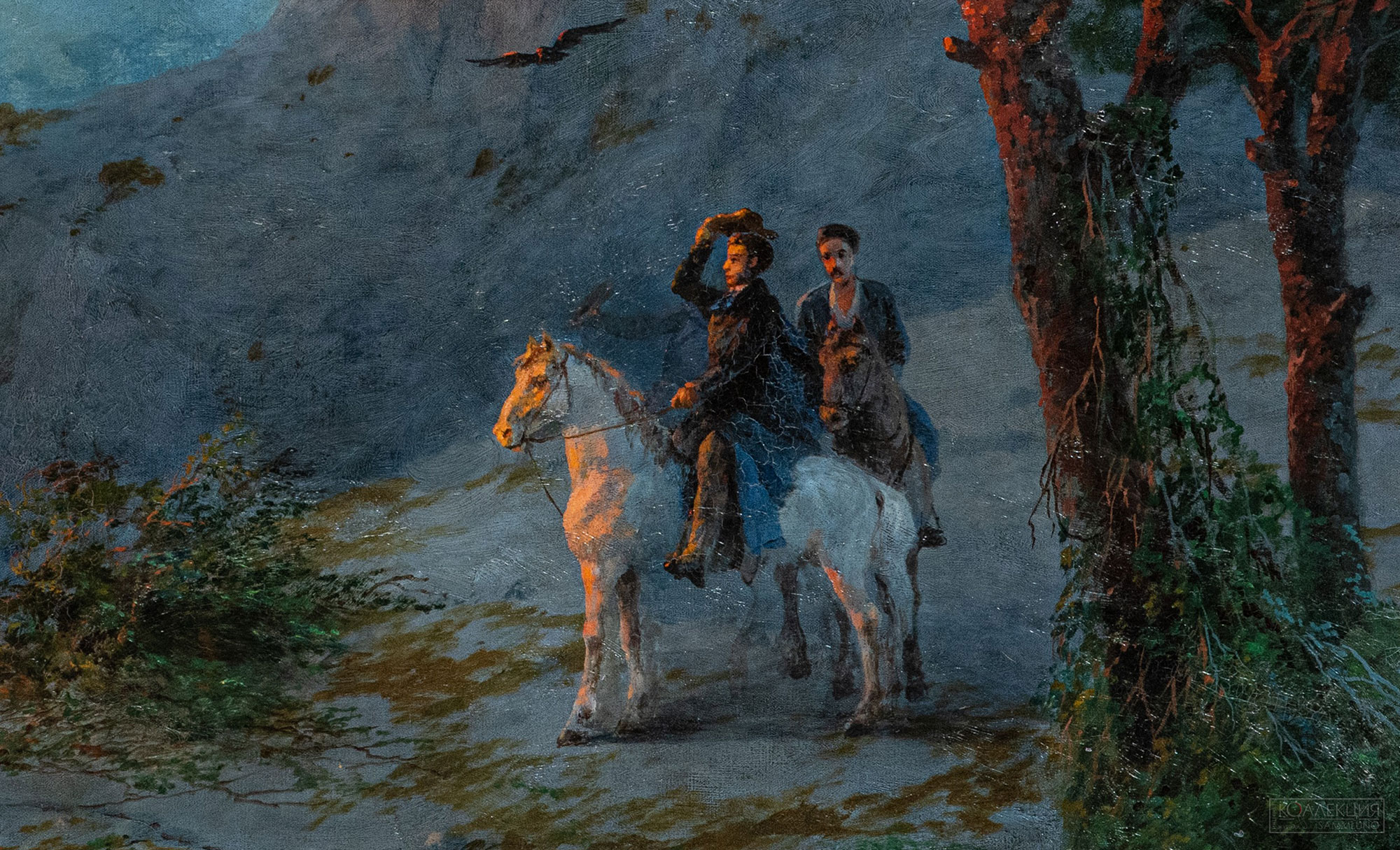 Айвазовский И.К. Пушкин на вершине Ай-Петри при восходе солнца. 1899. ГРМ (фрагмент)