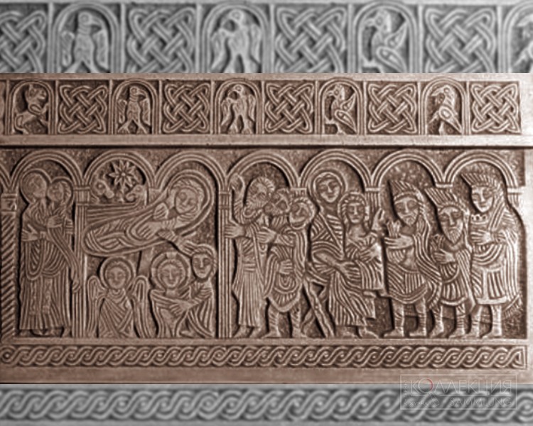 Рельефный из церкви Святой Неделицы, содержащий плетёный орнамент, используемый в современной хорватской государственной геральдике