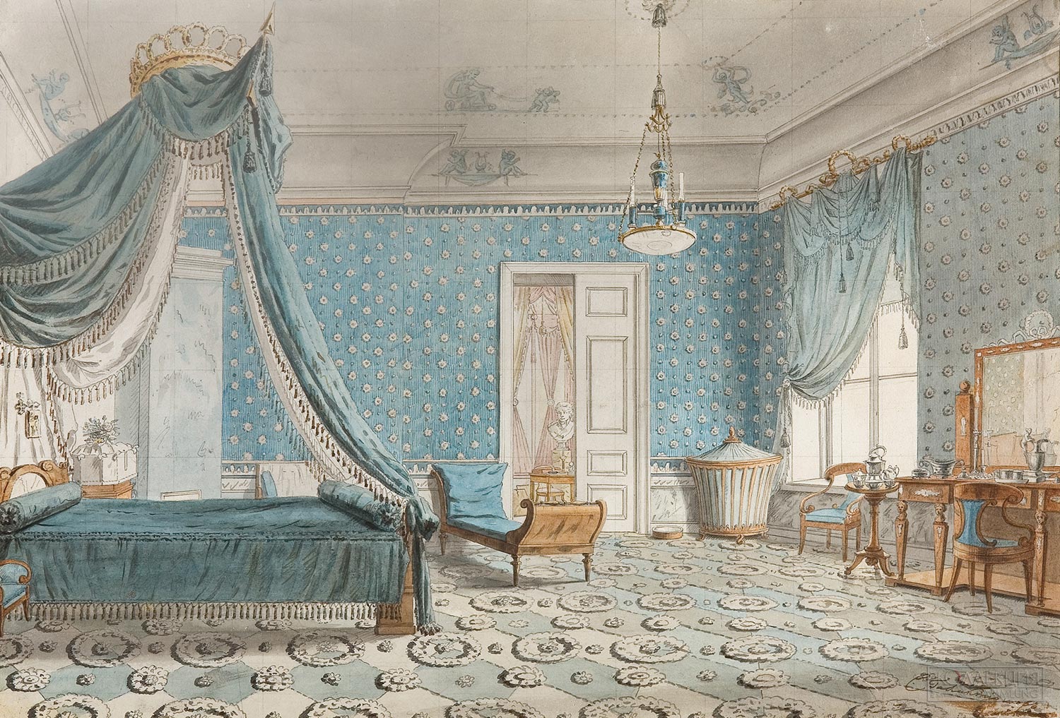 Галактионов С.Ф. 1778-1854. Голубая спальня. Первая треть XIX века. ГТГ