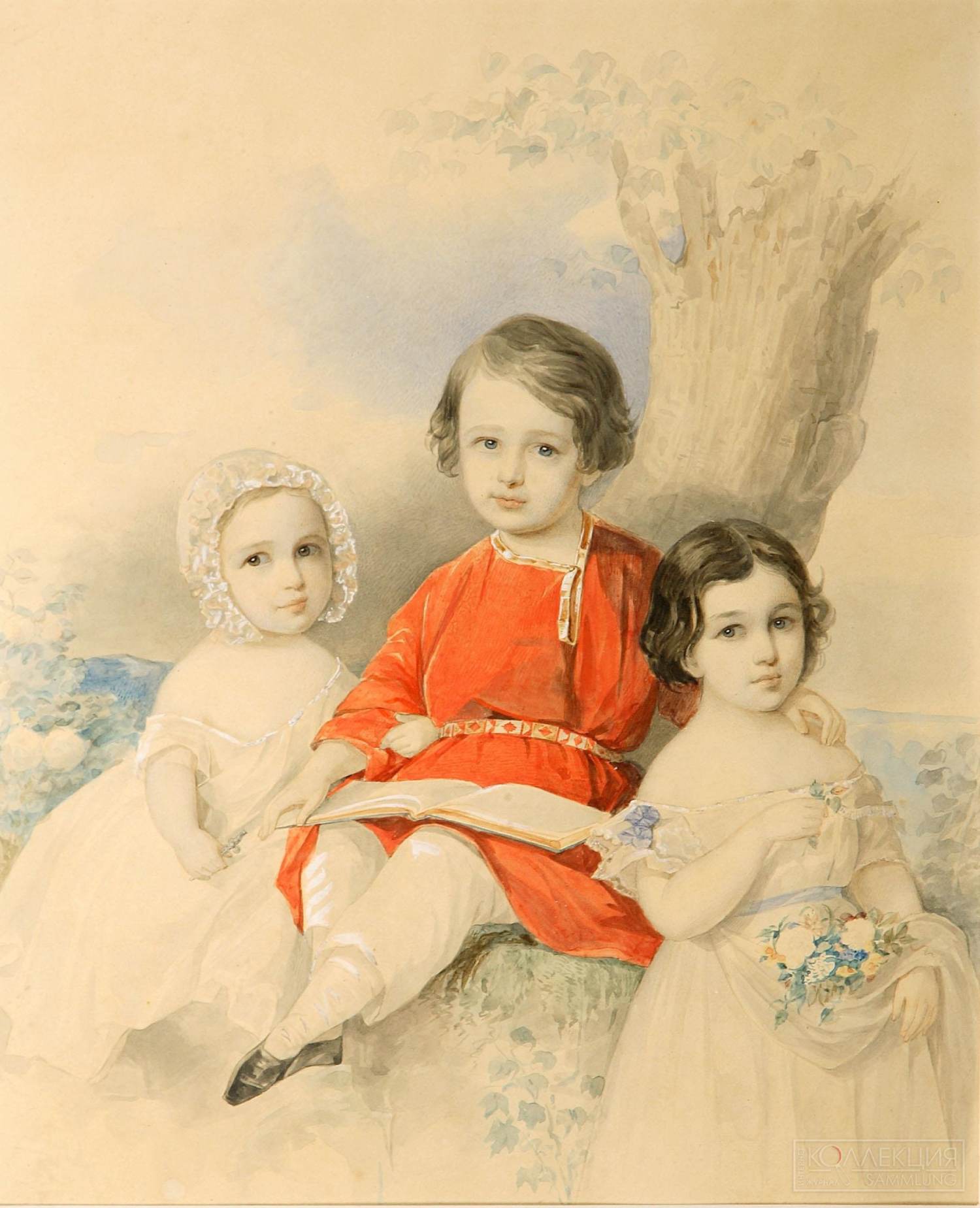 Гау В.И. Групповой портрет детей в пейзаже
