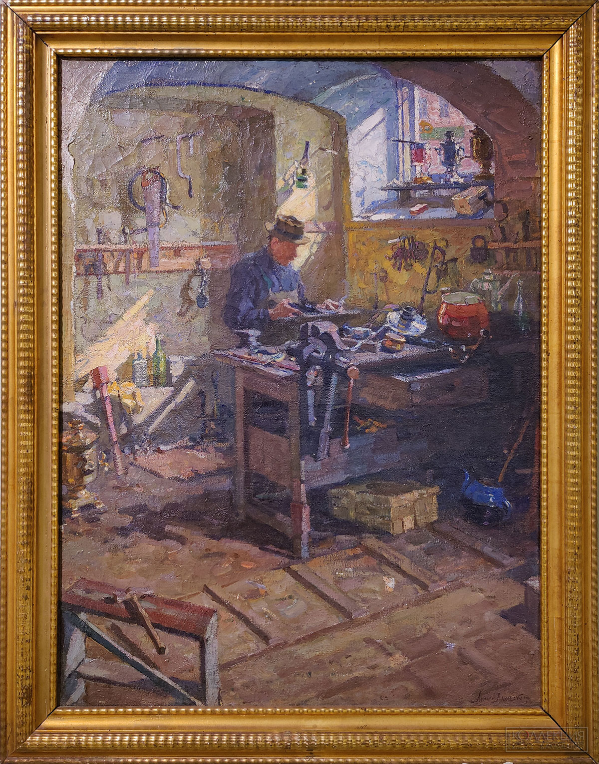 Арнольд Лаховский. В самоварной мастерской. 1919. Собрание Альбион Галереи, Москва
