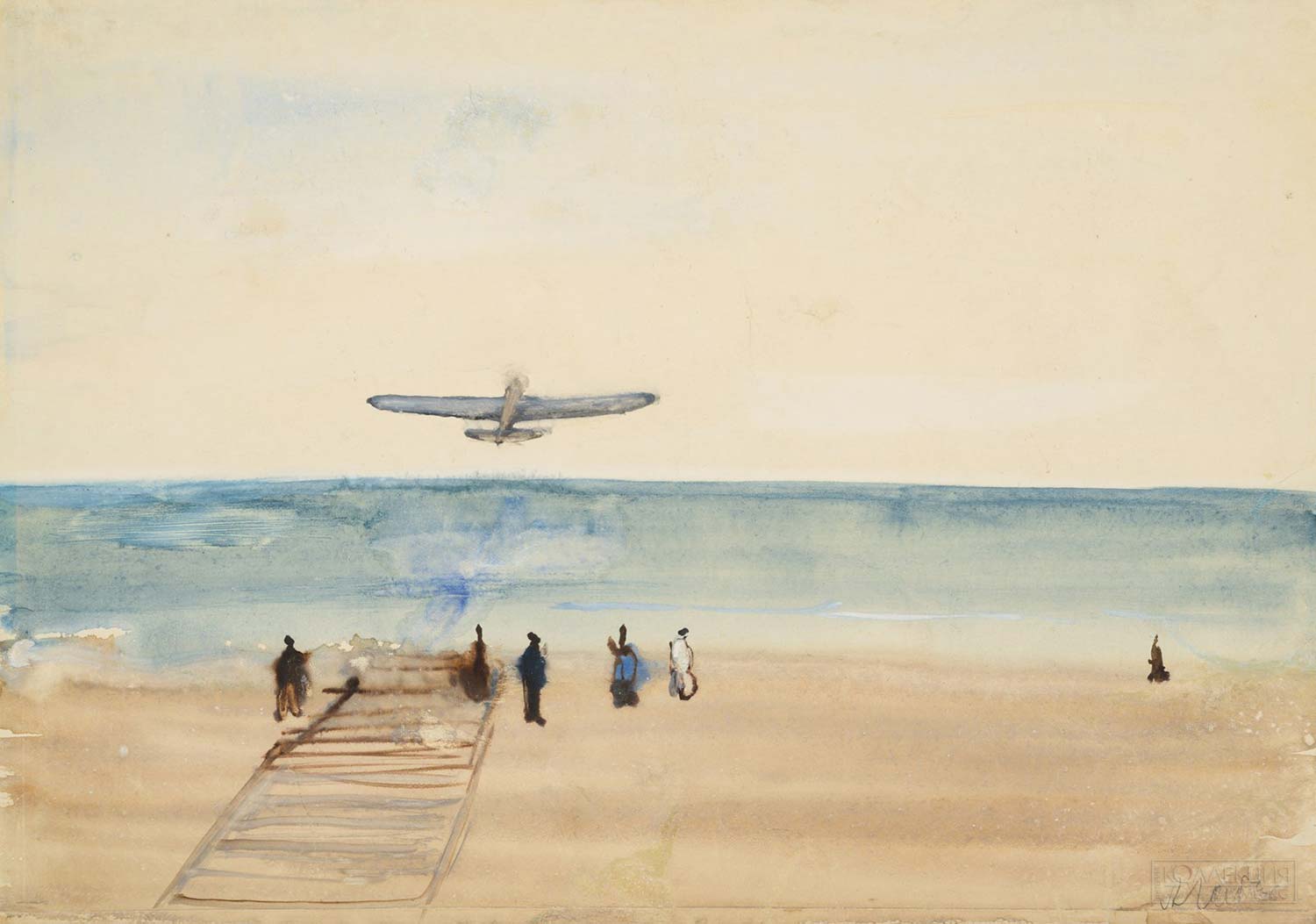 Александр Лабас. Самолёт над морем. 1936. Собрание Марины Виха. Бескина-Лабас О.М. 2024