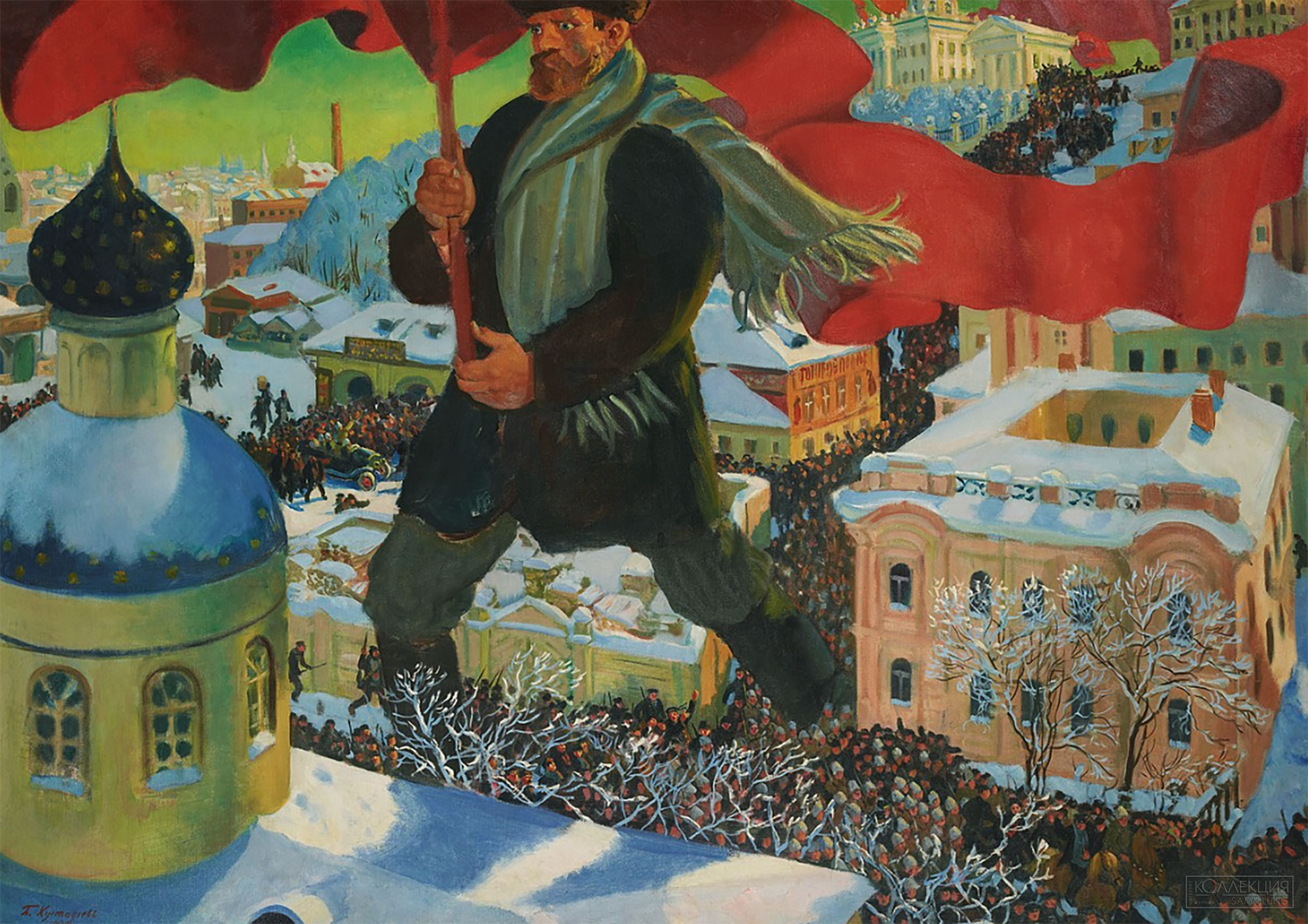 Кустодиев Б.М. (1878-1927). Большевик. 1920. Холст, масло. 101x140,5. ЖС-27. ГТГ