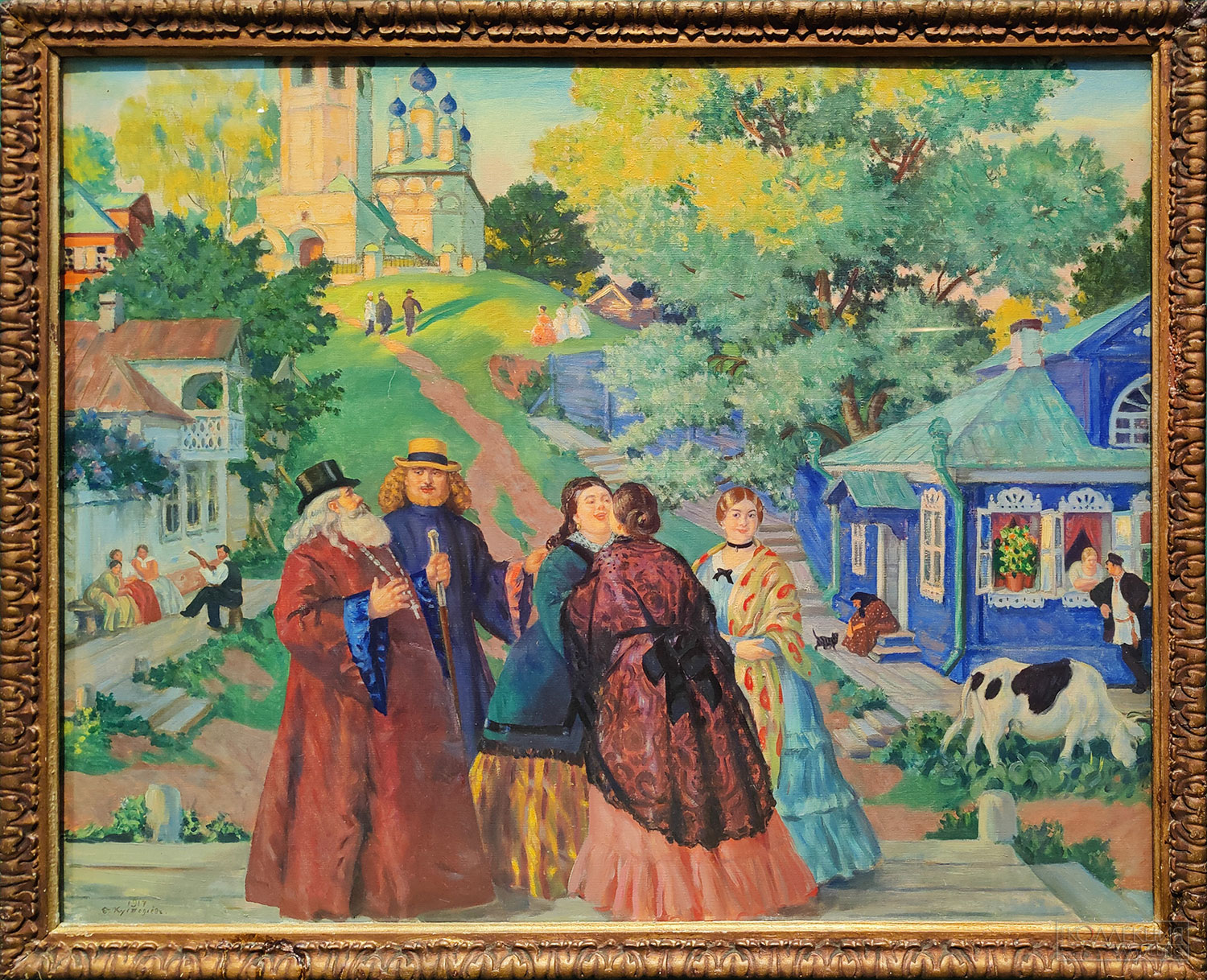 Кустодиев Б.М. Встреча (Пасхальный день). 1917. Холст, масло. Собрание семьи А.Я. Абрамяна, Москва