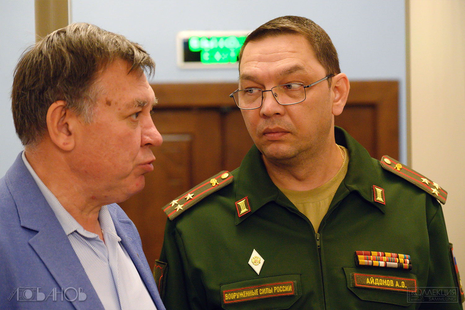 Фотограф Николай Васильевич Третьяк и полковник Айдонов Алексей Олегович, начальник военно-политического отдела Главного командования Сухопутных войск
