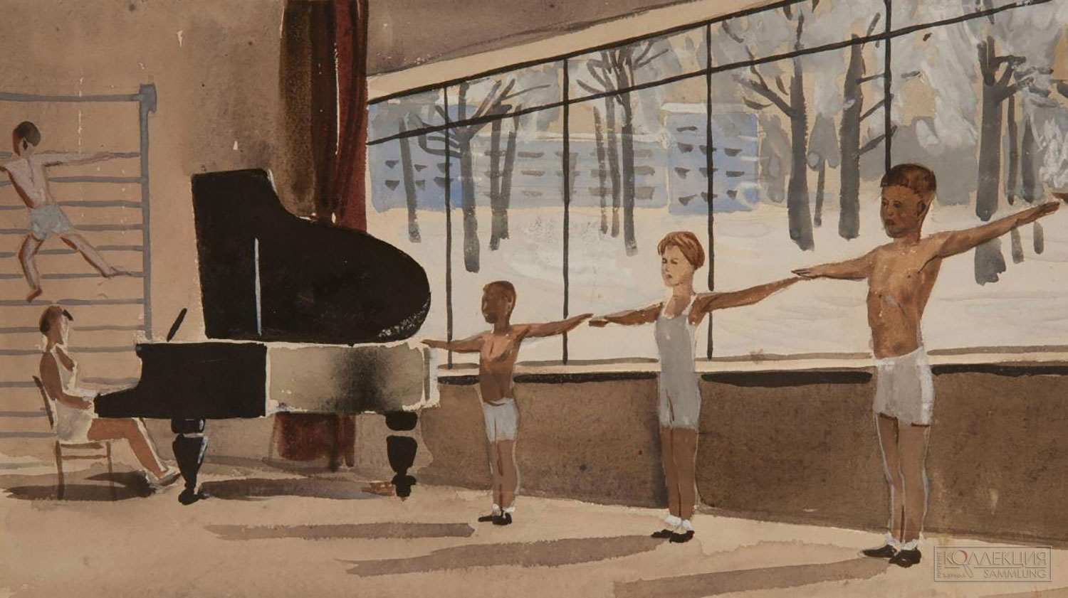 Дейнека А.А. Зарядка. 1934. Курская государственная картинная галерея имени А.А. Дейнеки