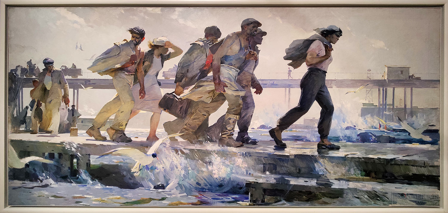 Таир Салахов. С вахты. 1957. Холст, масло. Научно-исследовательский музей при Российской академии художеств