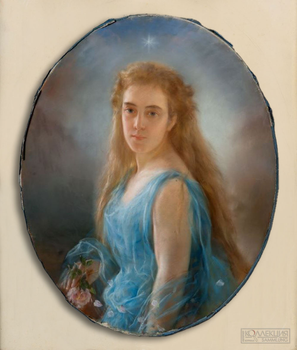 Неизвестный художник. Портрет Е.Ф. Шаховской-Глебовой-Стрешневой. Бумага, пастель. 1860-е гг. ГИМ