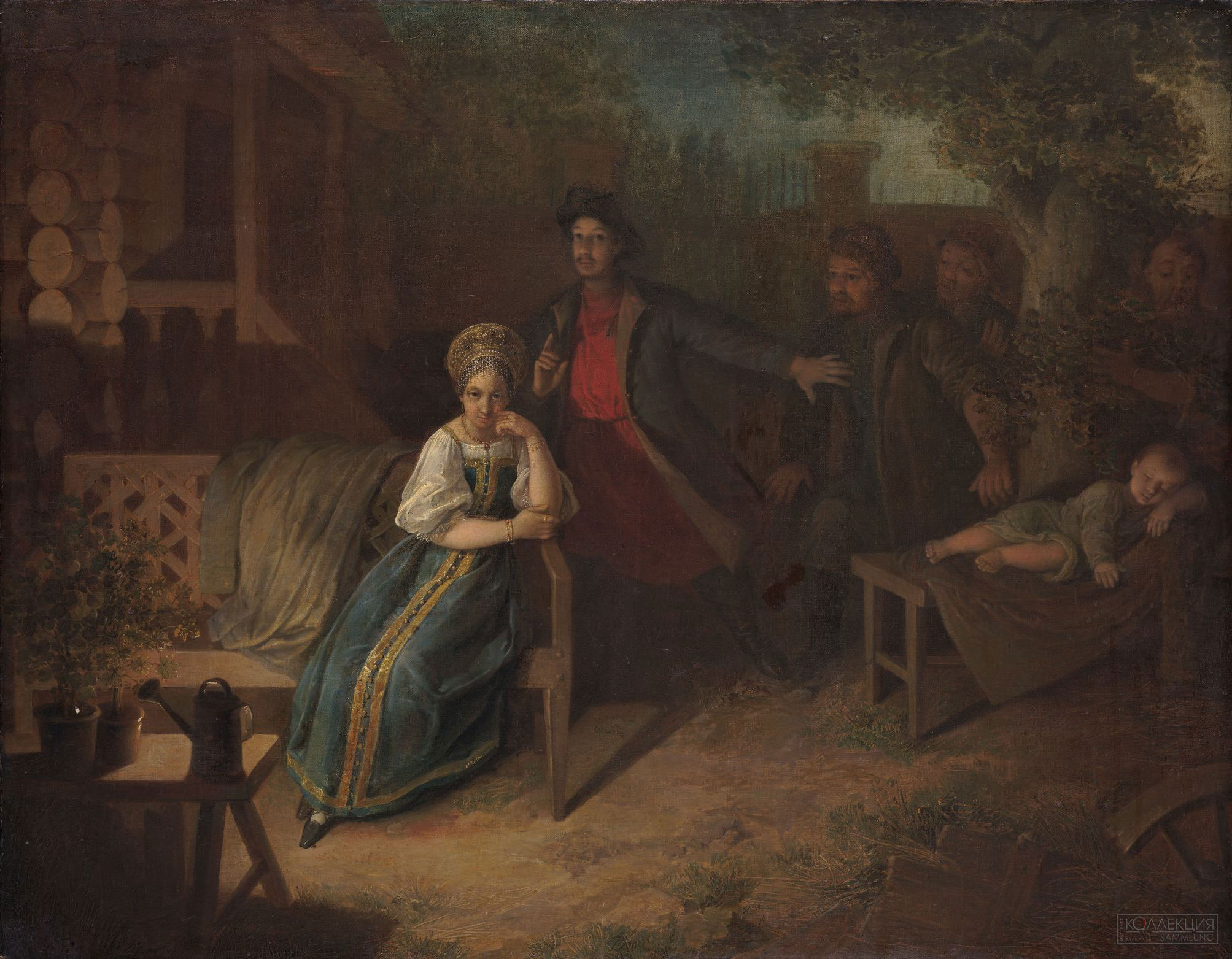 Алексеев (Сыромянский) Н.М. Похищение купеческой жены Груни Егором Башлыком, ставшим атаманом разбойников. Не ранее 1881. ГТГ