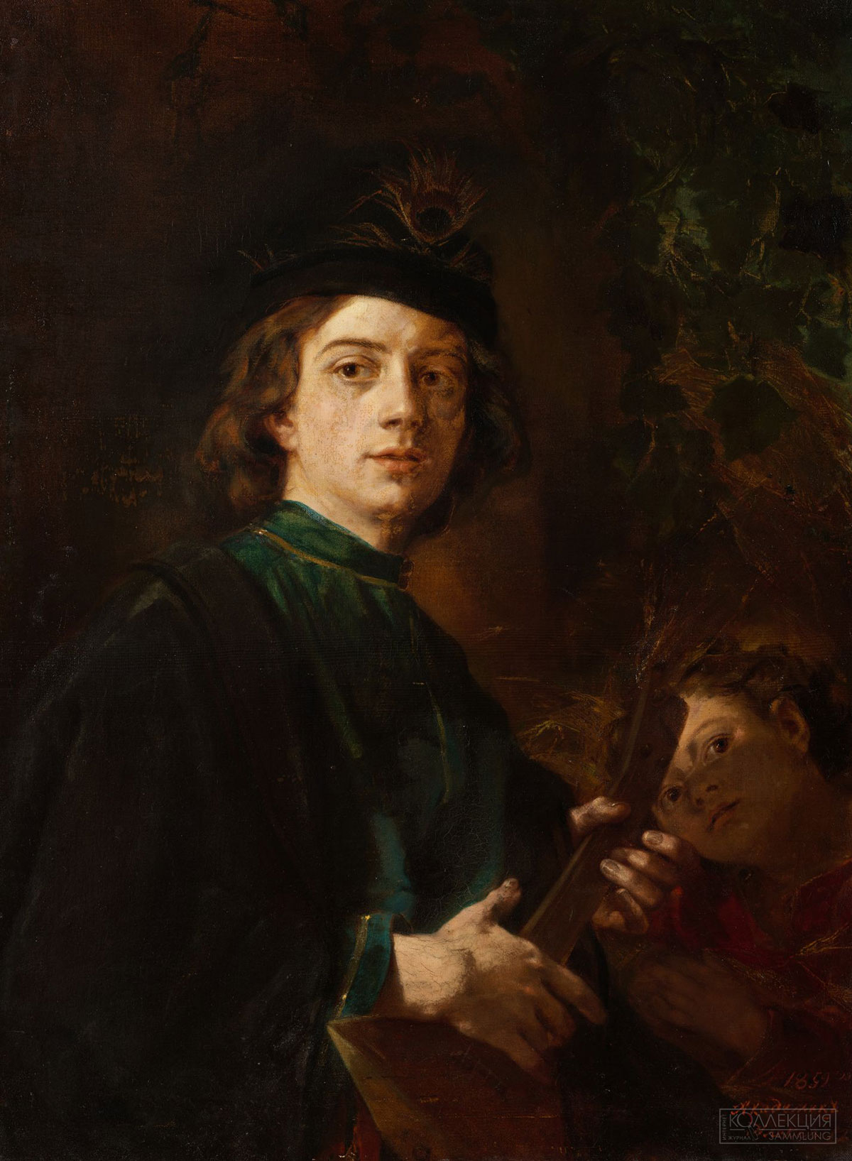 Алексеев (Сыромянский) Н.М. Деревенский парень. Портрет сына художника. 1859. Холст, масло. 87,9 x 66,8. ГТГ