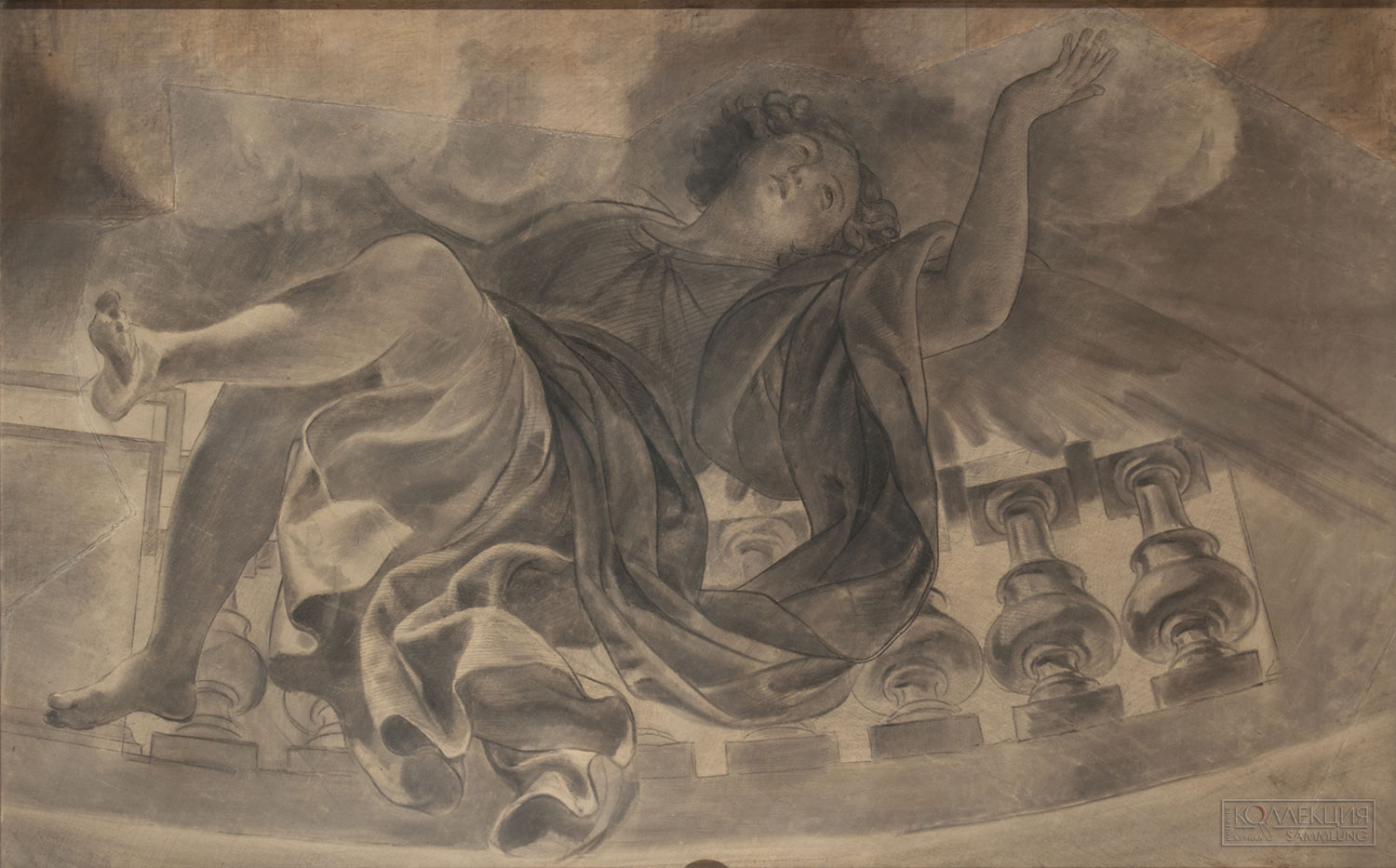 Карл Брюллов. Этюд летящего ангела. Картоны к росписям Исаакиевского собора. ГРМ