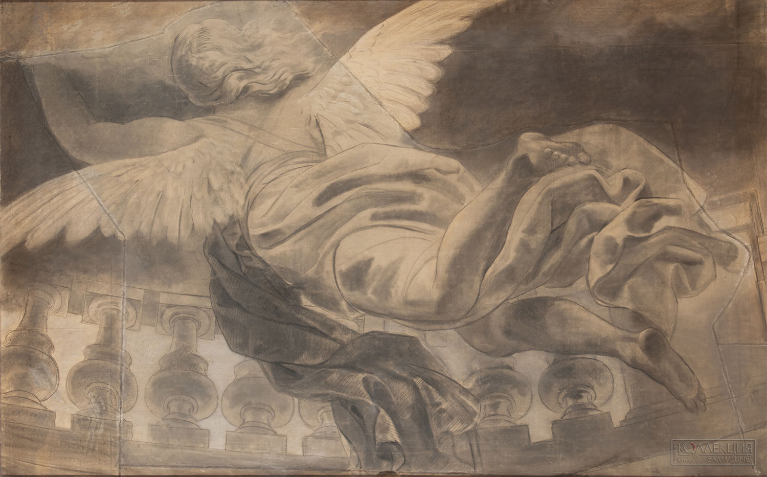 Карл Брюллов. Этюд летящего ангела. Картоны к росписям Исаакиевского собора. ГРМ
