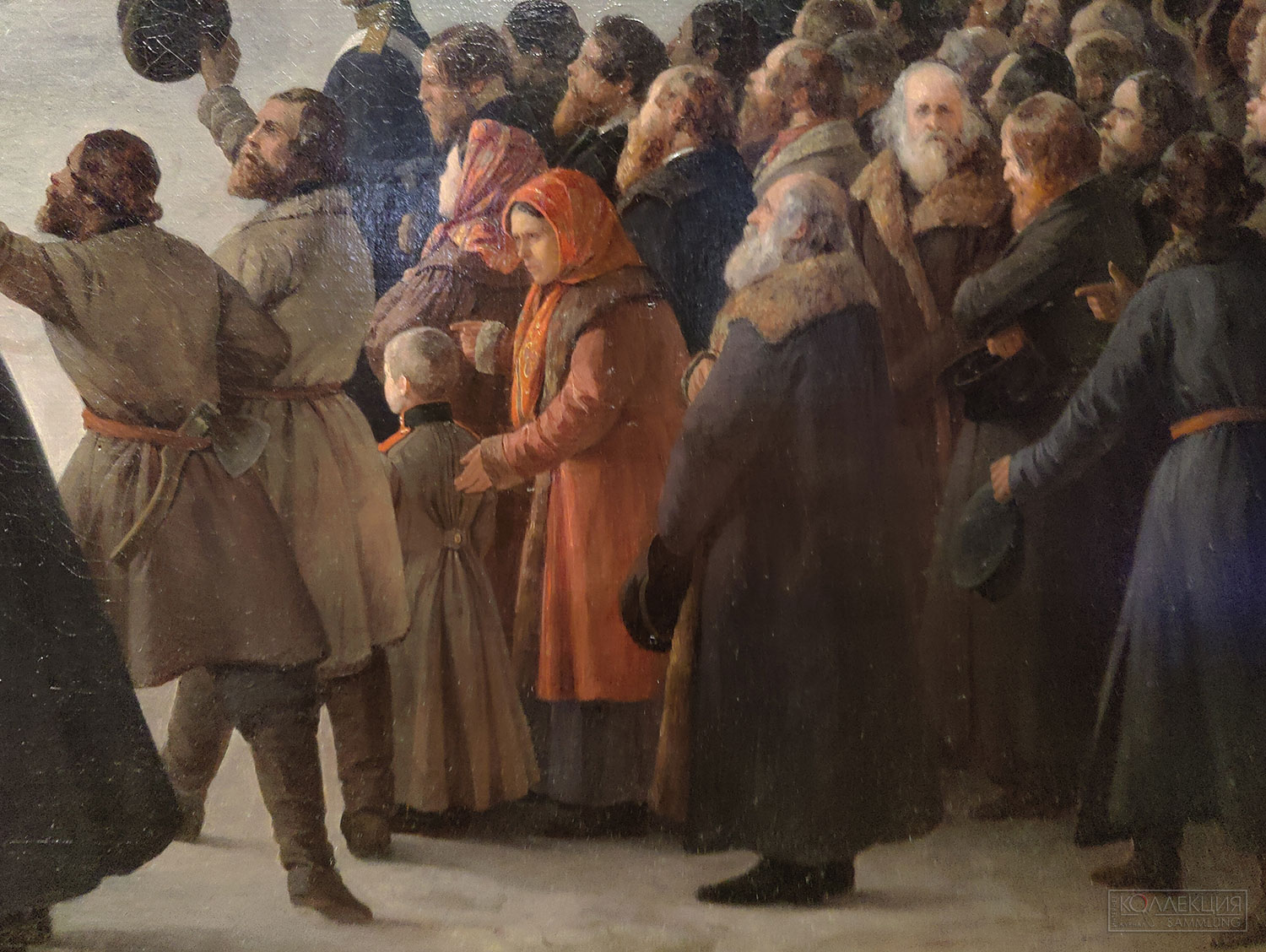 Адольф Игнатьевич Ладюрнер (1799-1855). Приход к Зимнему дворцу 1-го батальона лейб-гвардии Преображенского полка 14 декабря 1825 года. 1852. Холст, масло. Поступление: в 1930 году из Военно-исторического музея, ранее – собрание лейб-гвардии Преображенского полка. ГИМ (Фрагмент)