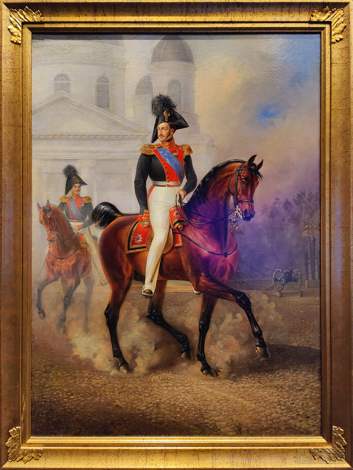 Швабе А.П. Николай I с цеса­реви­чем Александром Николае­вичем, 1840-е гг. (1843?). Холст, масло. ГИМ