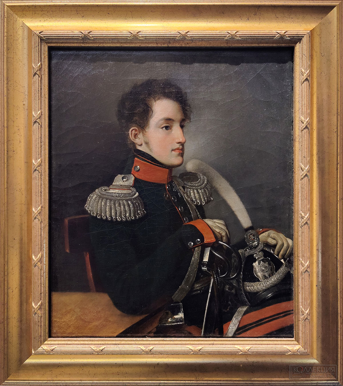 Кипренский О.А. (?). Портрет Великого князя Николая Павловича. Не ранее 1816 г. Холст, масло. ГИМ Девятнадцатилетний великий князь изображён в мундире генерала Северского конно-егерского полка. Оригинал портрета (хранится в музее-заповеднике «Павловск») был заказан Марией Фёдоровной по случаю назначения Николая Павловича шефом этой воинской части. Впервые Николай стал шефом лейб-гвардии Конного полка в четырёхмесячном возрасте.