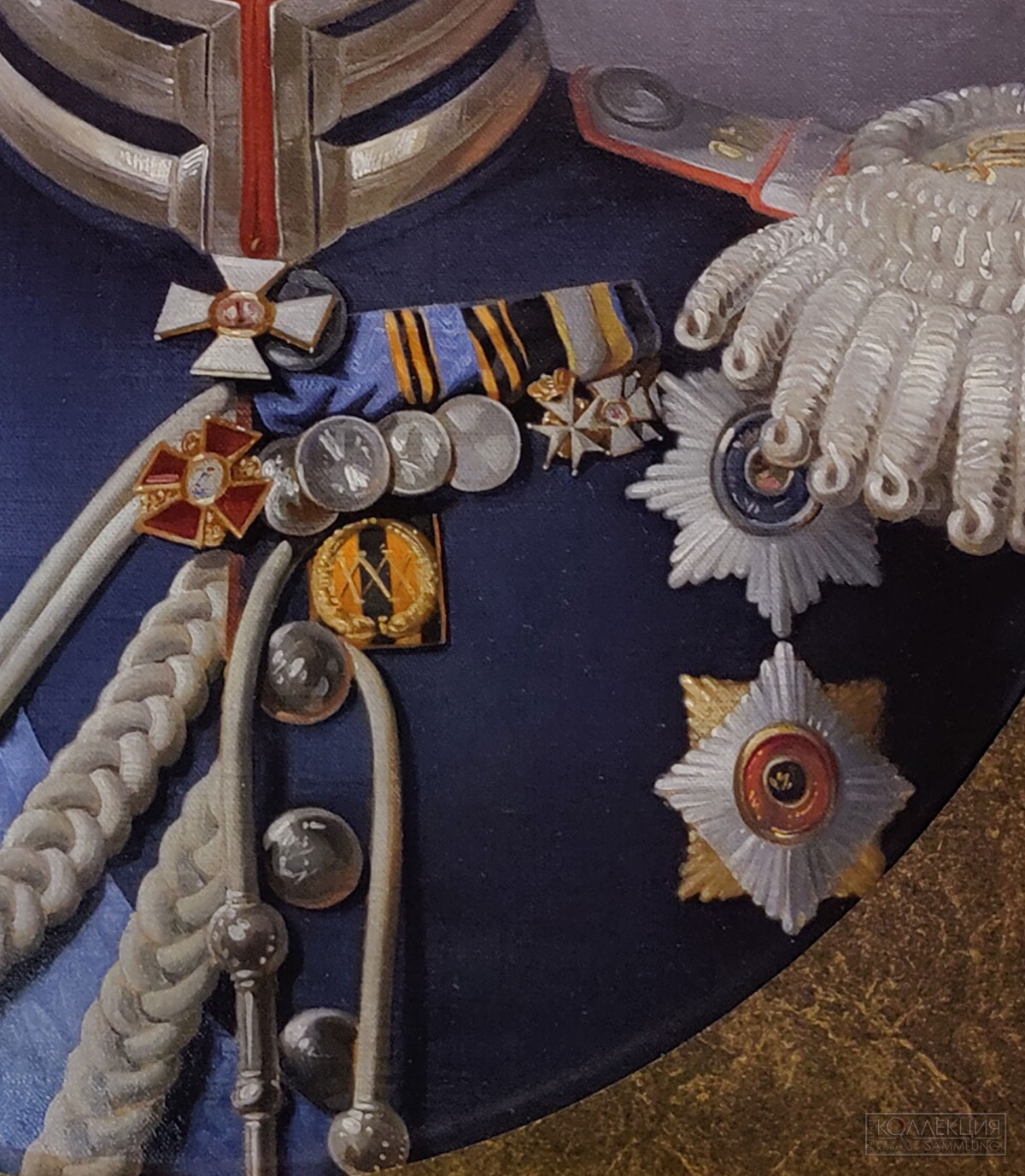 Портрет А.Х. Бенкендорфа. Неизвестный художник. Середина XIX в. Холст, масло. Александр Христофорович Бенкендорф (1781-1844), граф (1832), с 1826 г. — начальник III отделения Собственной Его Императорского Величества канцелярии (высшего органа политической полиции) и шеф Корпуса жандармов (исполнительного органа политической полиции, подчинённого III отделению). Эти органы были созданы по его проекту с одобрения Николая I. Доверенное лицо государя. Генерал от кавалерии (1829). Участник Русско-персидской войны 1804-1813 гг., участник наполеоновских войн, в т.ч. Отечественной войны 1812 г., Бенкендорф был первым комендантом Москвы после оставления города противником. Также отличился как руководитель партизанских отрядов. В правление Николая I - участник Русско-турецкой войны 1828-1829 гг. (Фрагмент)