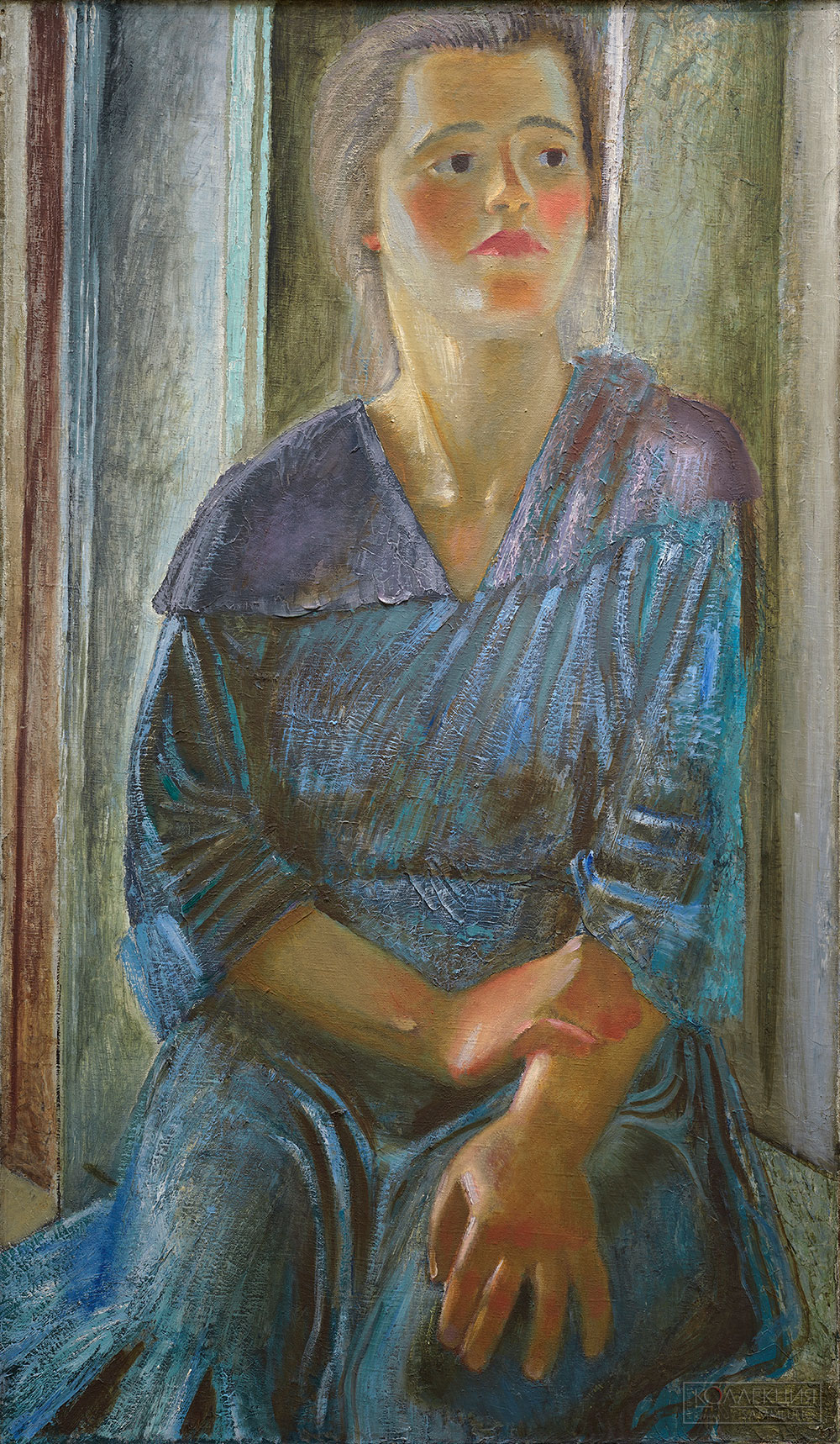 Пахомов А.Ф. Работница (Портрет в голубом). 1927. ГРМ