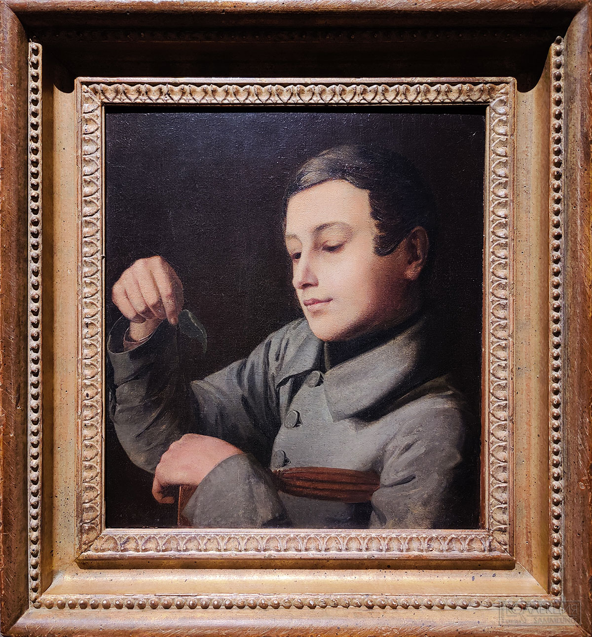 Александр Ступин (1776-1861). Мальчик с листком. 1830-1840-e. Холст, масло. ГТГ