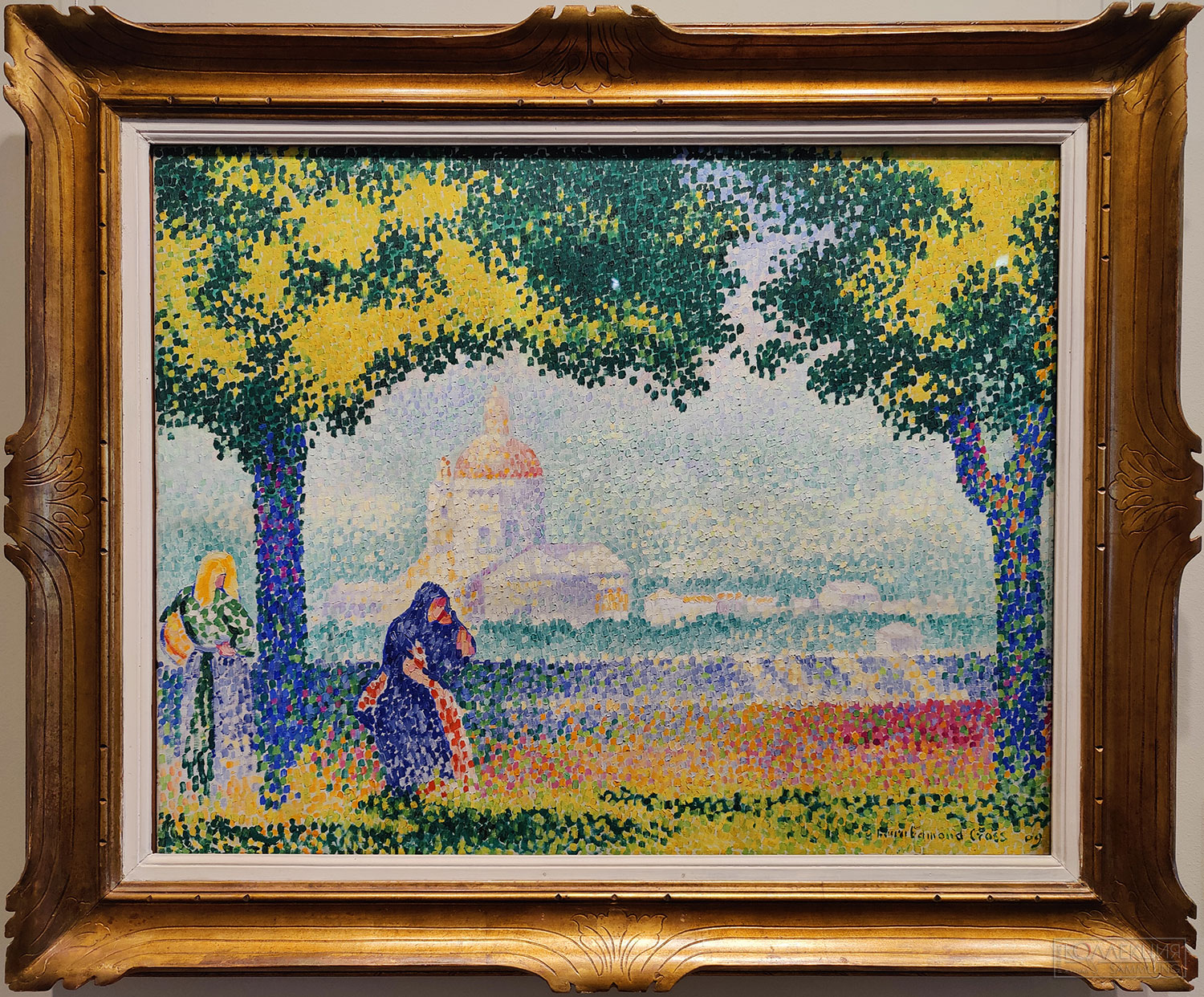 Анри Эдмон Кросс (Делакруа) (1856-1910). Церковь Санта Мария дельи Анджели близ Ассизи. 1909. Холст, масло. Поступление: 1948 г. из Государственного музея нового западного искусства: приобретено С. И. Щукиным в 1910 г. в галерее Бернхейм-Жён (Париж). Инв. № ГЭ-8891 Henri-Edmond Cross (Delacroix) (1856-1910). Church of Santa Maria degli Angeli near Assisi. 1909. Oil on canvas. Acquired in 1948 from the State Museum of Modern Western Art: purchased by Sergey Shchukin from the Bernheim-Jeune Gallery, Paris, in 1910