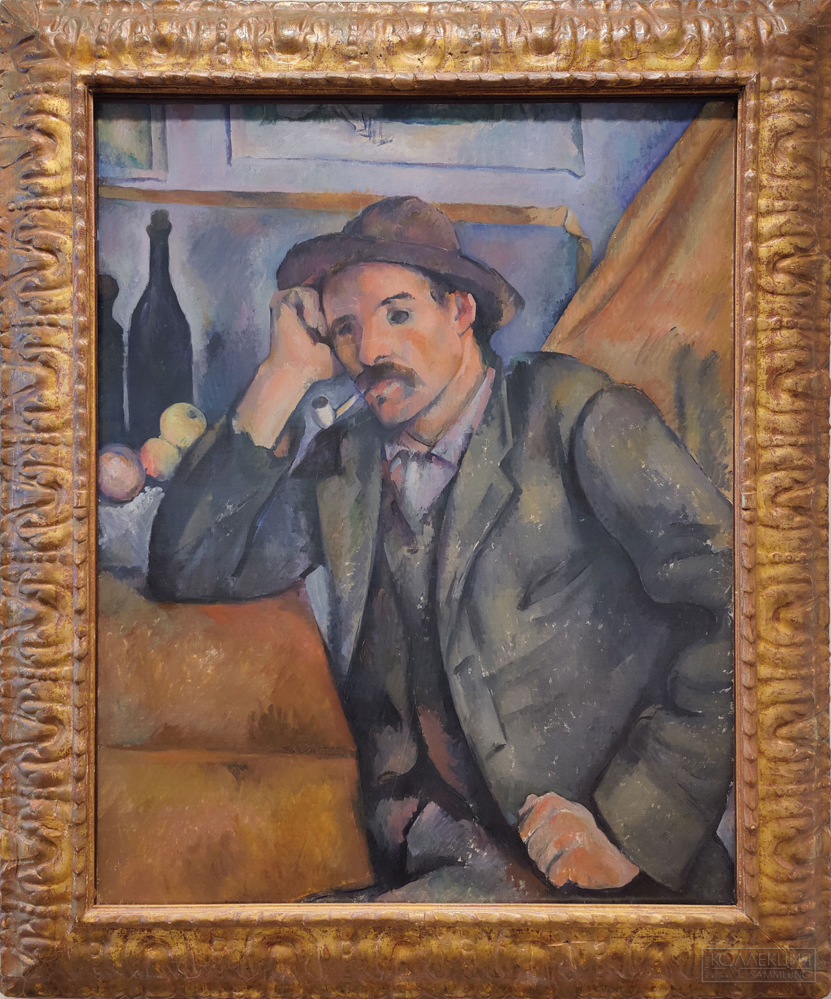 Поль Сезанн (1839-1906). Курильщик. Ок. 1890-1892. Холст, масло. Поступление: 1931 г., из Государственного музея нового западного искусства: приобретено И. А. Морозовым в 1909 г. в галерее Воллара (Париж). Инв. № ГЭ-6561 Paul Cézanne (1839-1906). Smoker. с. 1890-1892. Oil on canvas. Acquired in 1931 from the State Museum of Modern Western Art: purchased by Ivan Morozov from the Vollard Gallery, Paris, in 1909