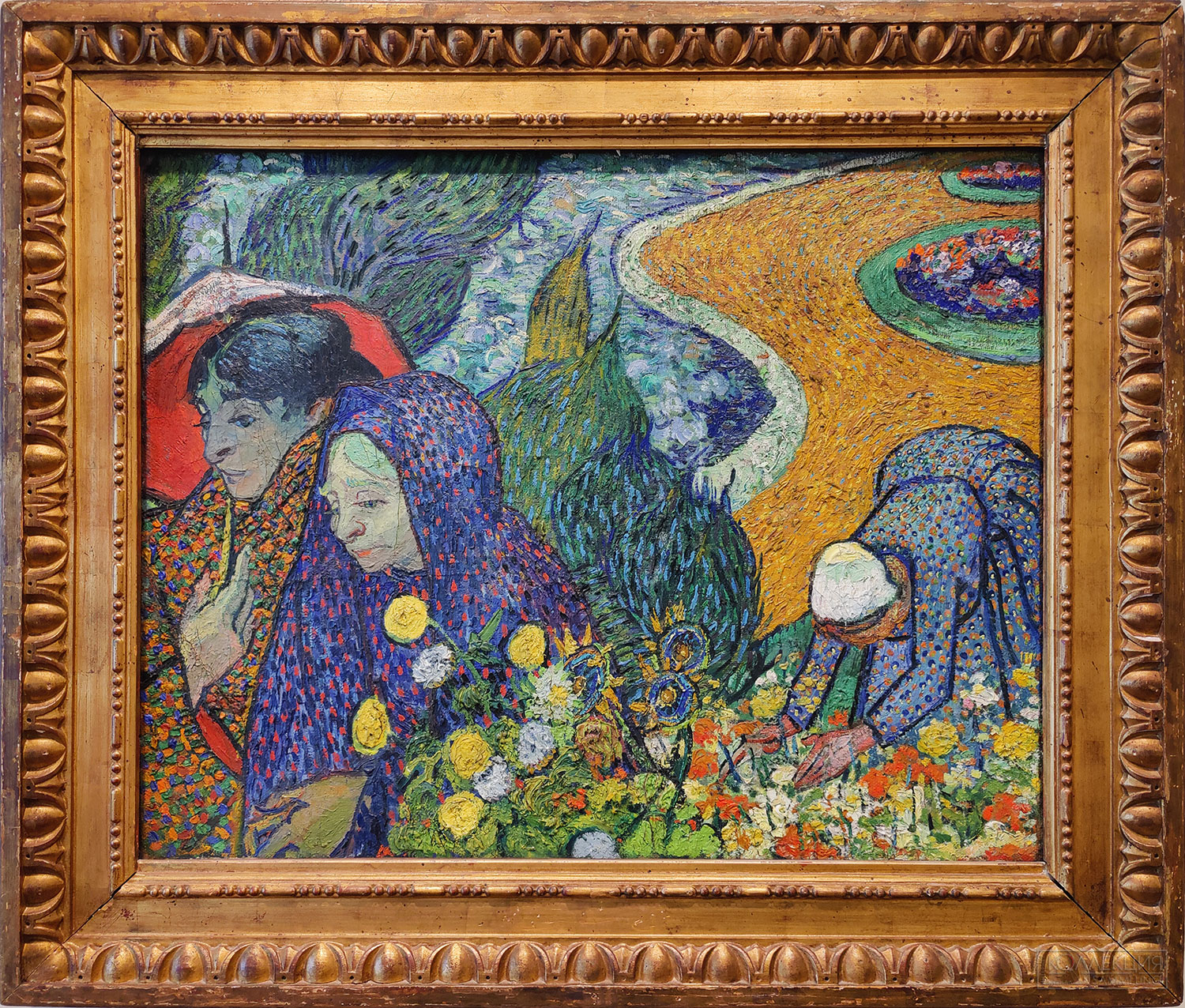 Винсент Ван Гог (1853-1890). Воспоминание о саде в Эттене (Арльские дамы). Ноябрь 1888. Холст, масло. Поступление: 1948 г, из Государственного музея нового западного искусства: приобретено С.И. Щукиным в 1908 г. в галерее Воллара (Париж). Инв. № ГЭ-9116 Vincent van Gogh (1853-1890). Memory of the Garden at Etten (Ladies at Arles). November 1888. Oil on canvas. Acquired in 1948 from the State Museum of Modern Western Art purchased by Sergey Shchukin from the Vollard Gallery, Paris, in 1908