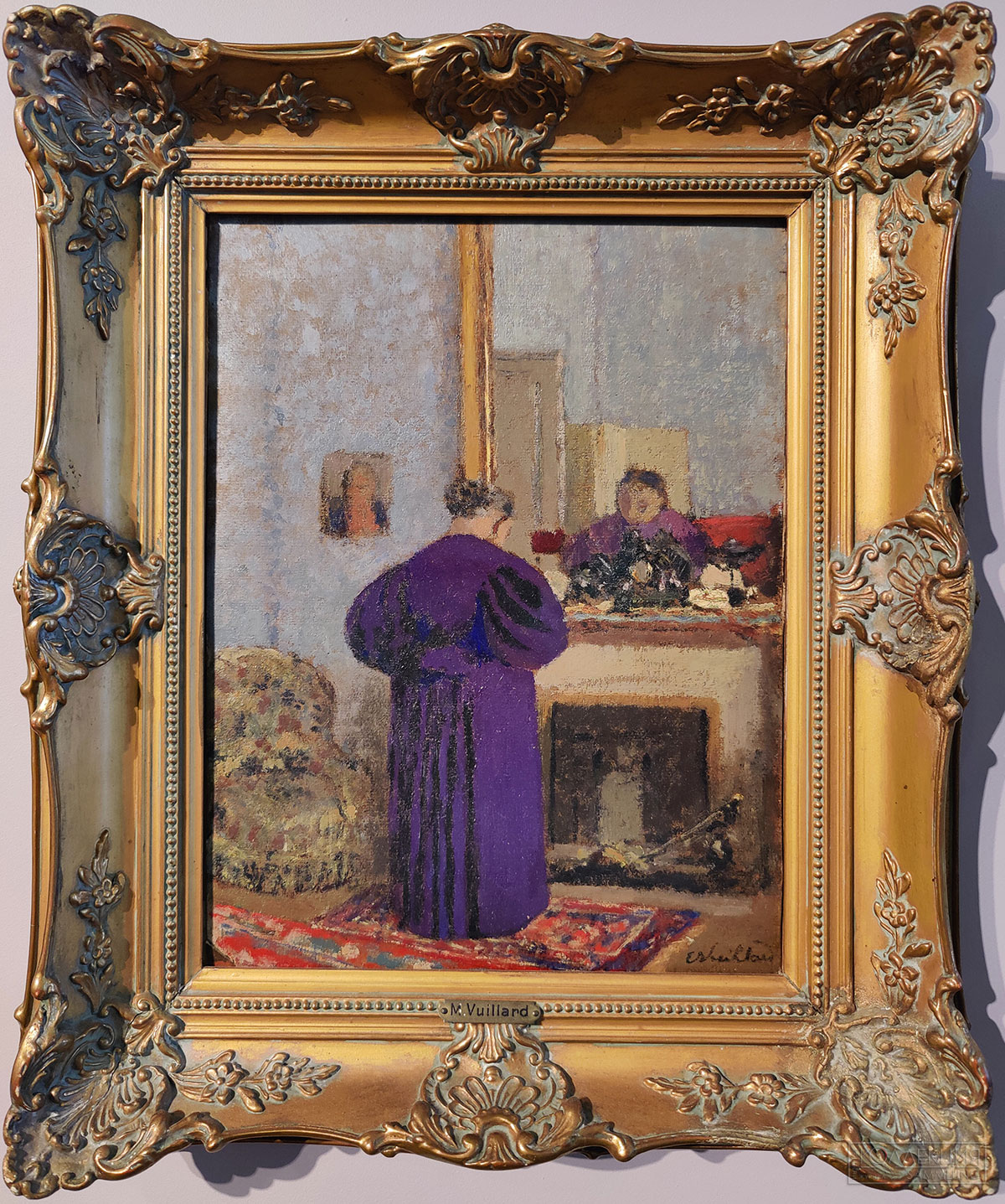 Эдуард Вюйар (1868-1940). Мадам Вюйар у камина. 1899-1900 гг. Картон, масло. Поступление: 1949 г.; ранее в собрании О. Кребса в Хольцдорфе. Инв. № ЗКР-540 Édouard Vuillard (1868-1940). Madame Vuillard by the Fireplace. 1899-1900. Oil on cardboard. Acquired in 1949; formerly in the collection of Otto Krebs, Holzdorf