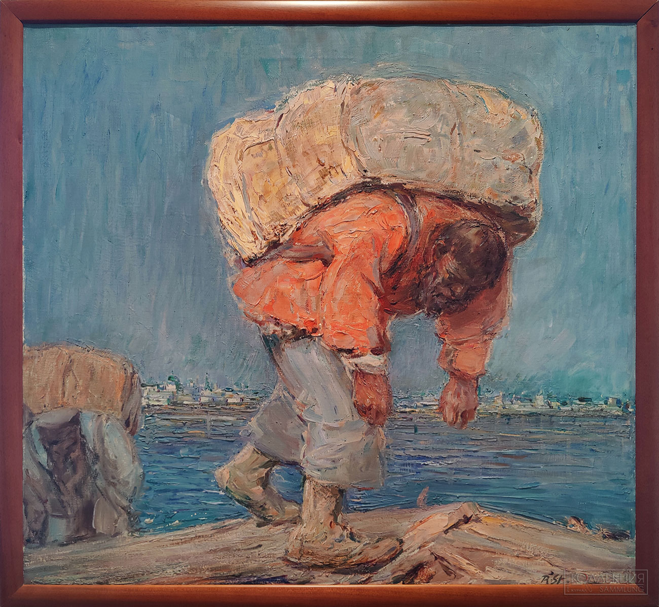 Роберт Герман Штерль (1867-1932). Грузчики. ХХ в.. Холст, масло. Поступление: 1948 г. из Артиллерийского музея. Инв. № ЗКР-137 Robert Hermann Sterl (1867-1932). Loaders. 20th century. Oil on canvas. Acquired in 1948 from the Artillery Museum