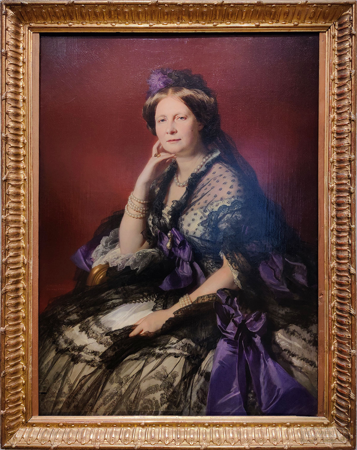 Франц Ксавьер Винтерхальтер (1805-1873). Портрет великой княгини Елены Павловны. 1862. Холст, масло. Поступление: 1924 г.; ранее в собрании Е.Г. Саксен-Альтенбургской. Инв. № ГЭ-5263 Franz Xaver Winterhalter (1805-1873). Portrait of Grand Duchess Yelena Pavlovna. 1862. Oil on canvas. Acquired in 1924: formerly in the collection of Helen of Saxe-Altenburg