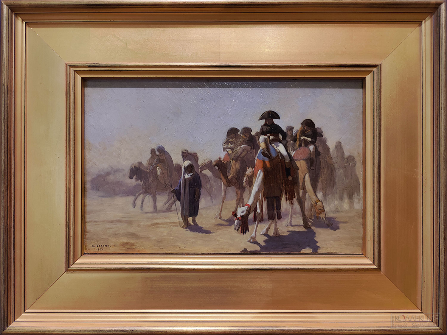 Жан-Леон Жером (1824-1904). Генерал Бонапарт со своим штабом в Египте. 1863. Дерево, масло. Поступление: 1918 г., из Аничкова дворца; ранее в собрании Александра III. Инв. № ГЭ-5798 Jean-Léon Gérôme (1824-1904). General Bonaparte with His Staff in Egypt. 1863. Oil on panel. Acquired in 1918 from the Anichkov Palace; formerly in the collection of Alexander III
